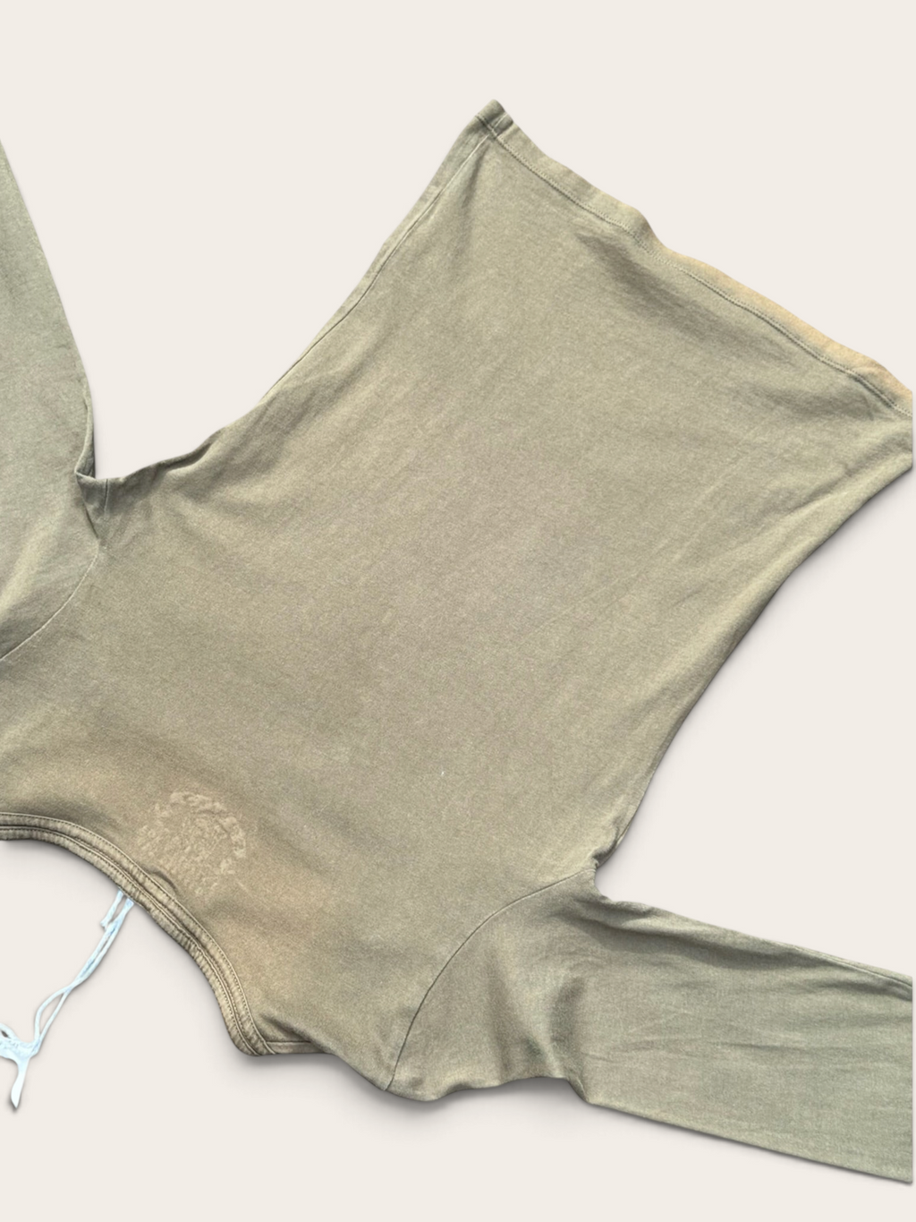 Guess Long-Sleeve T-Shirt – Khaki – S – Women's – Y2K