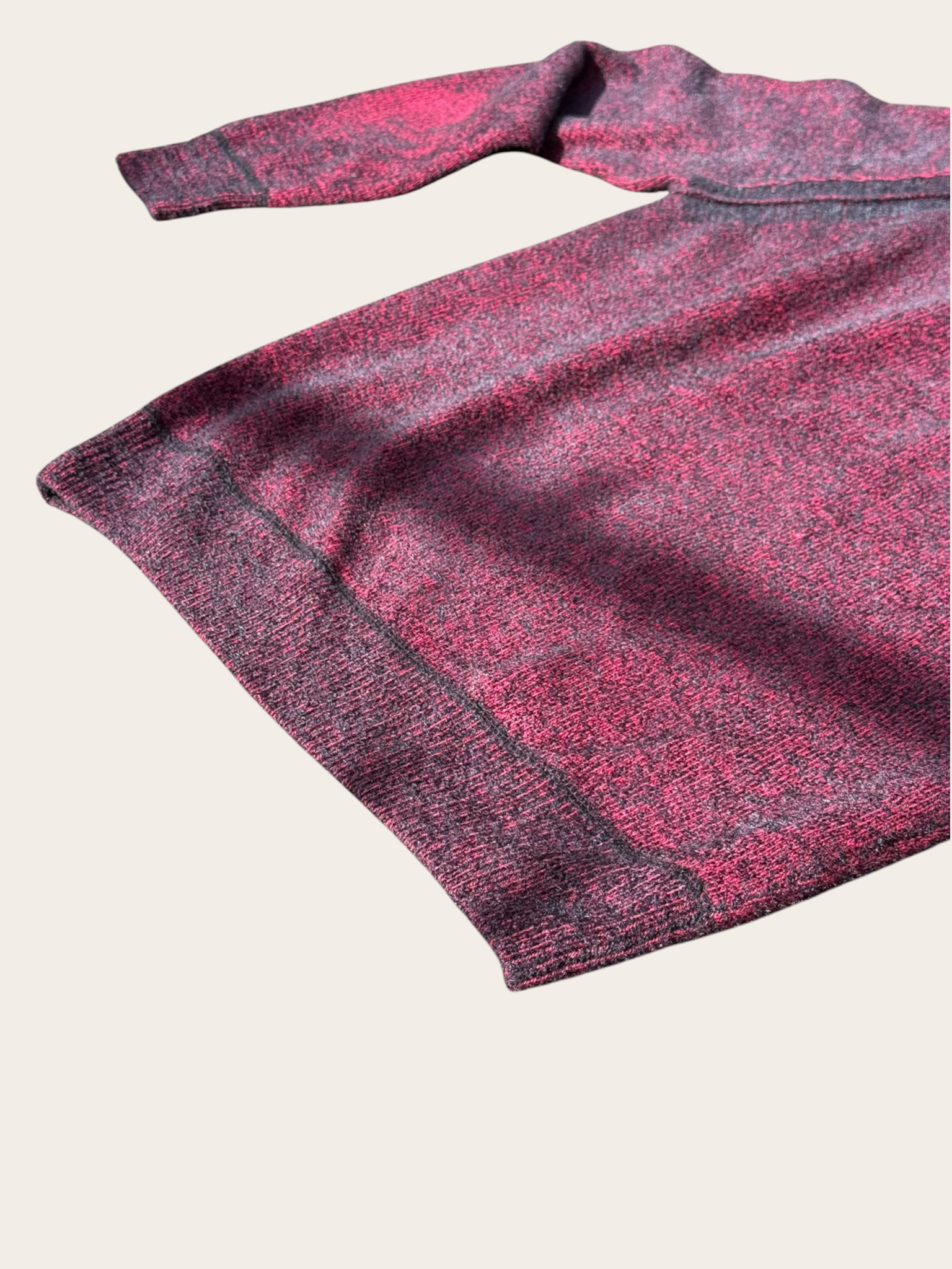 Pull C.P. Company Fleece Knit – Bordeaux et gris foncé – T.48 – Mixte — photo complémentaire 3