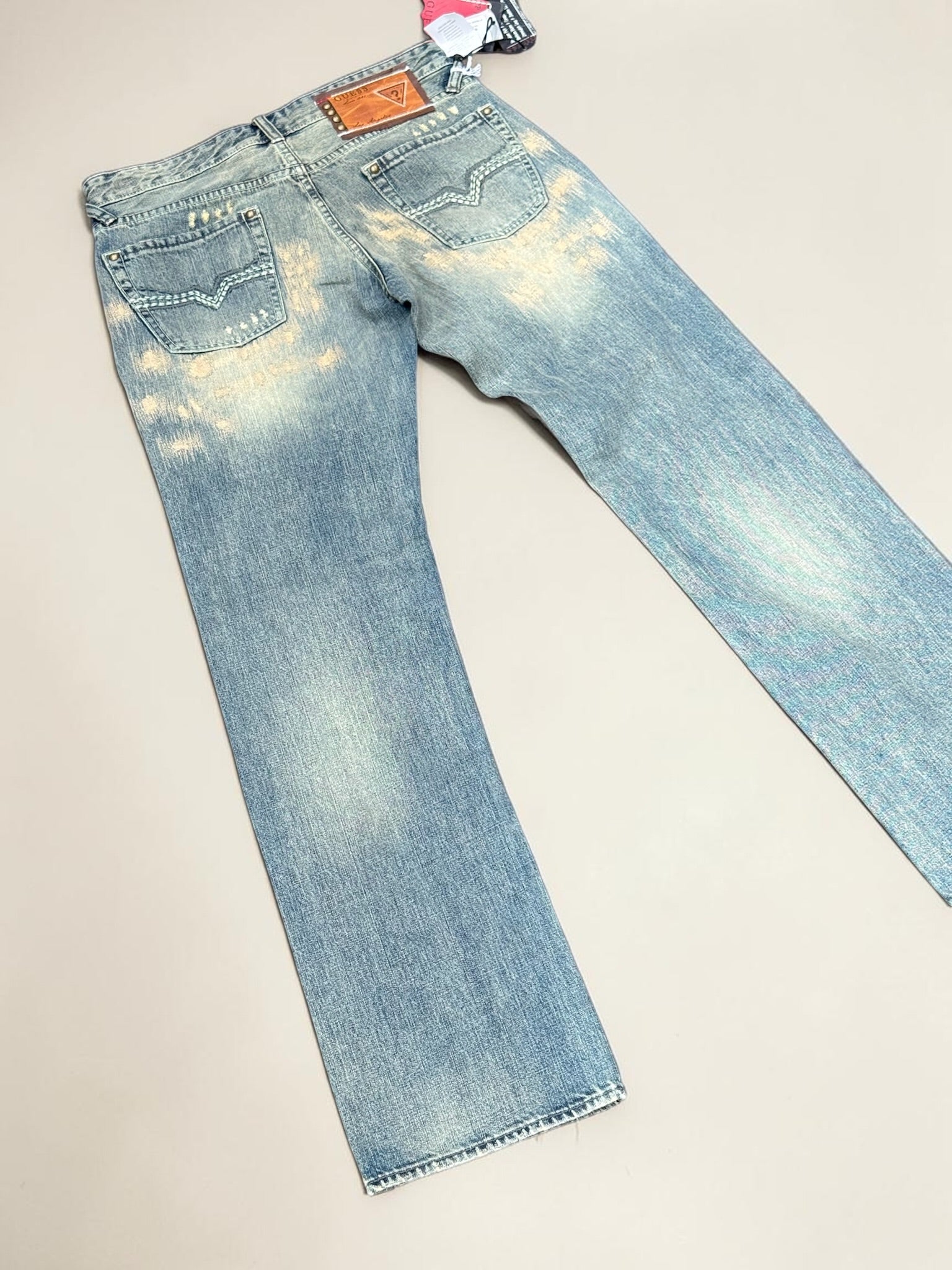 Jean Guess Rebel Regular Flare Bleach Homme Taille 31 Y2K