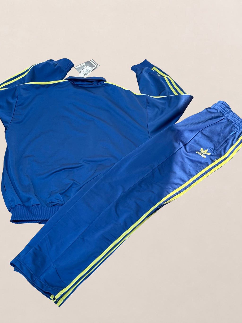 Ensemble Adidas Firebird Tracksuit – Bleu et jaune – L – Mixte – Vintage — photo complémentaire 5