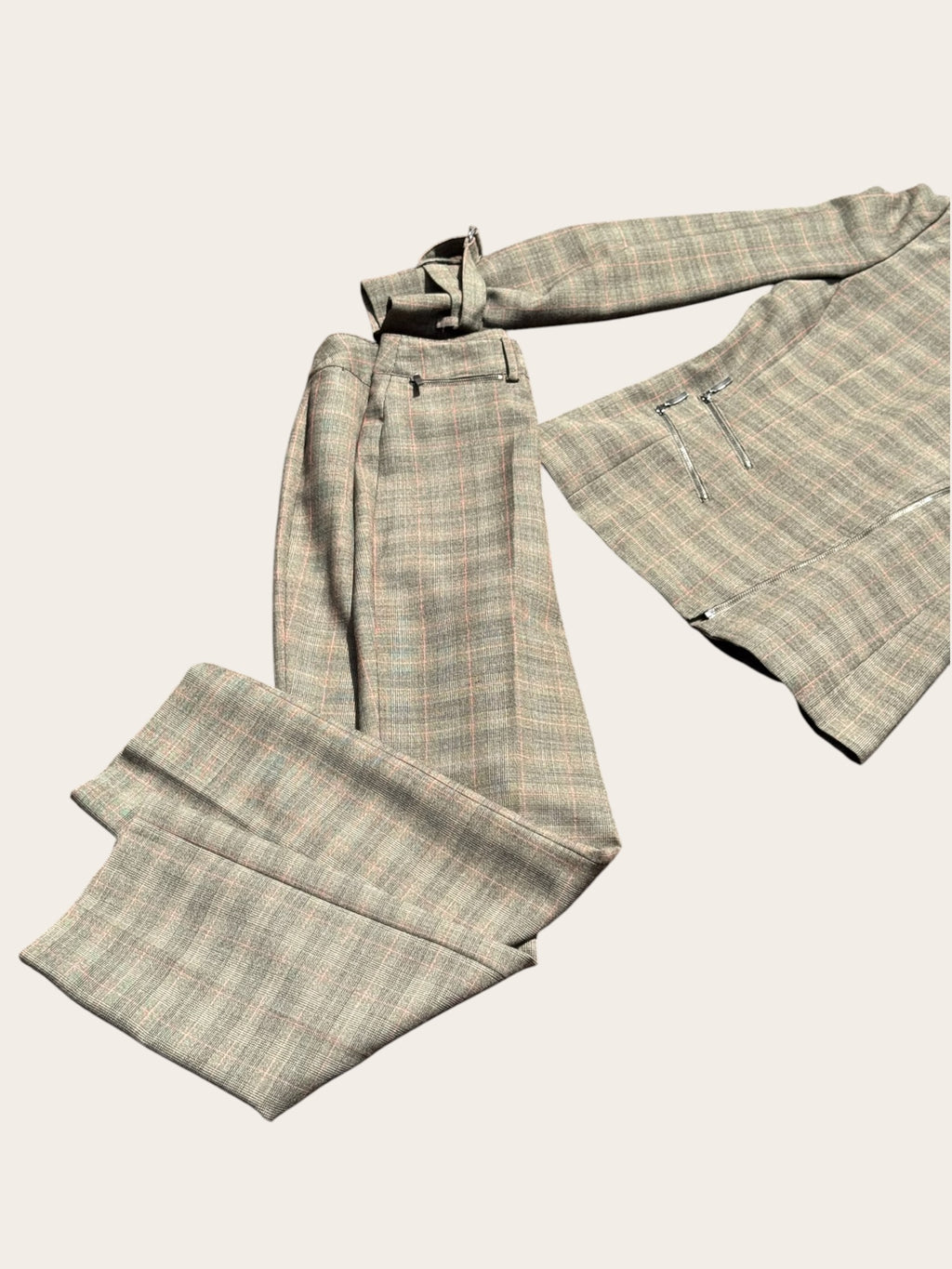 Ensemble Burton Tailoring – Carreaux beige – T.38 – Femme — photo complémentaire 3