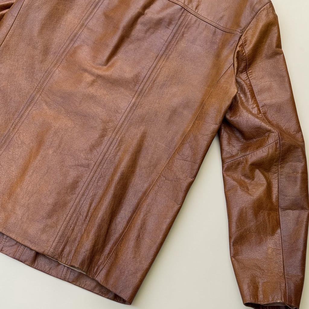 Veste en cuir de buffle Oakwood – Marron – XL – Mixte – Vintage — photo complémentaire 4