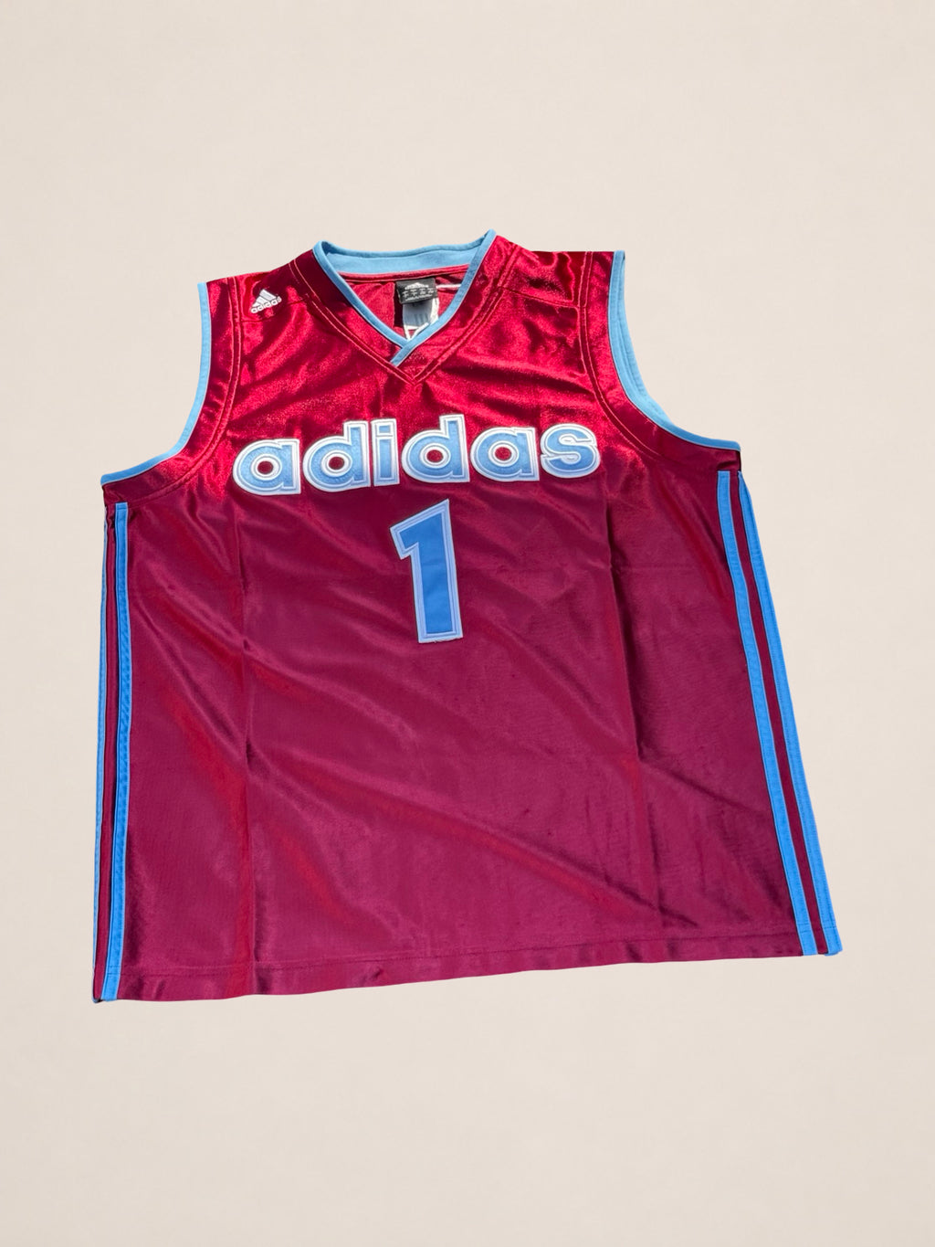 Débardeur Adidas Basketball N°1 – Bordeaux – L – Mixte – Vintage — vue principale