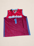 Débardeur Adidas Basketball N°1 – Bordeaux – L – Mixte – Vintage — vue principale