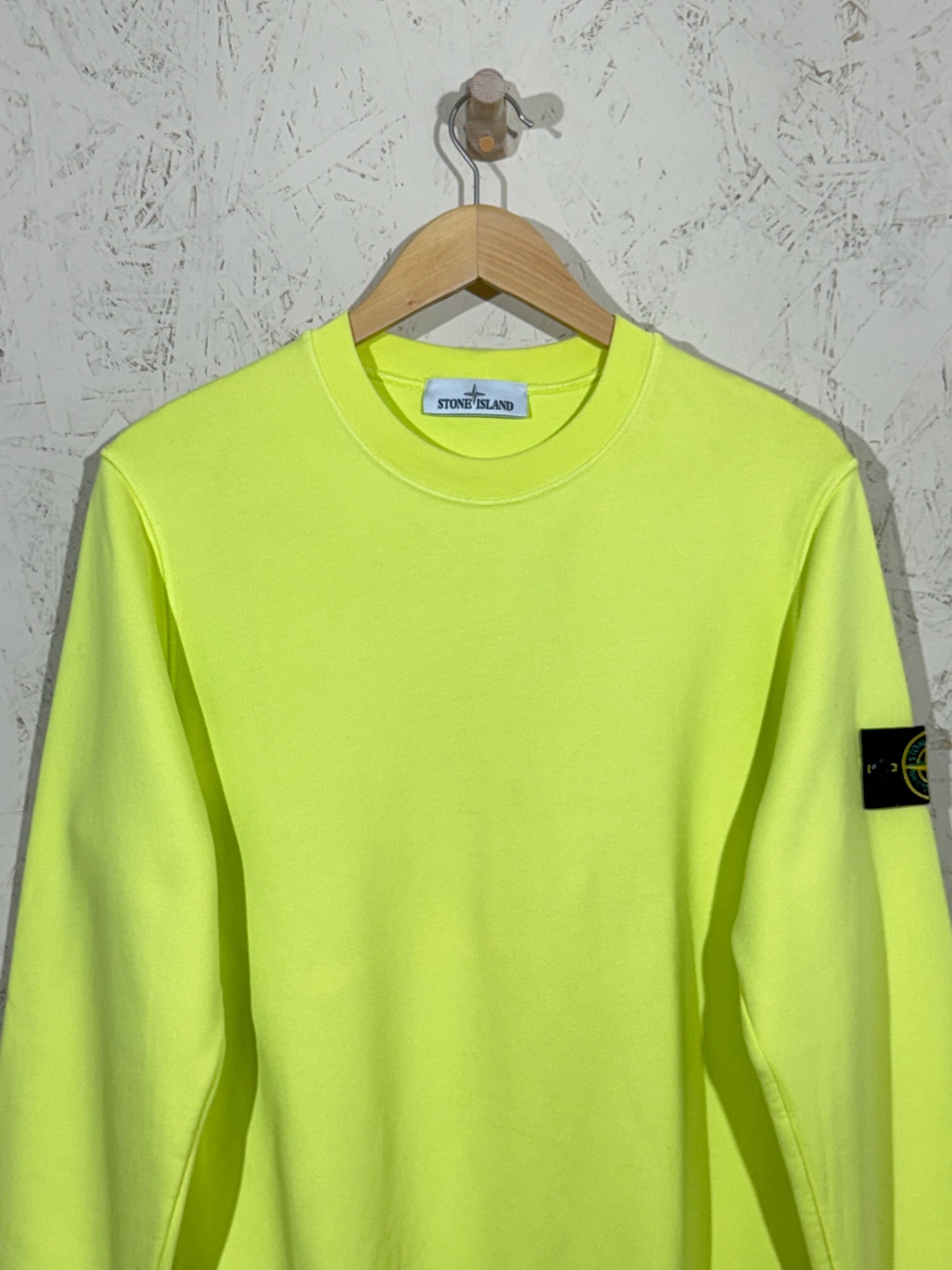 Pull Stone Island Jaune Fluo S Mixte Badge