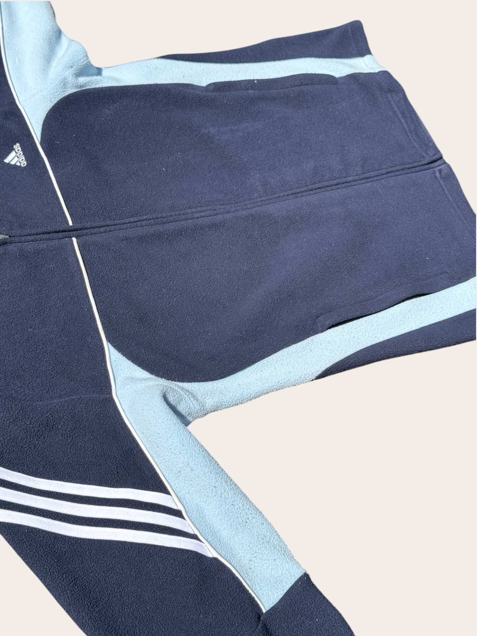 Veste Polaire Adidas Bleu Marine Bleu Clair Taille M Homme