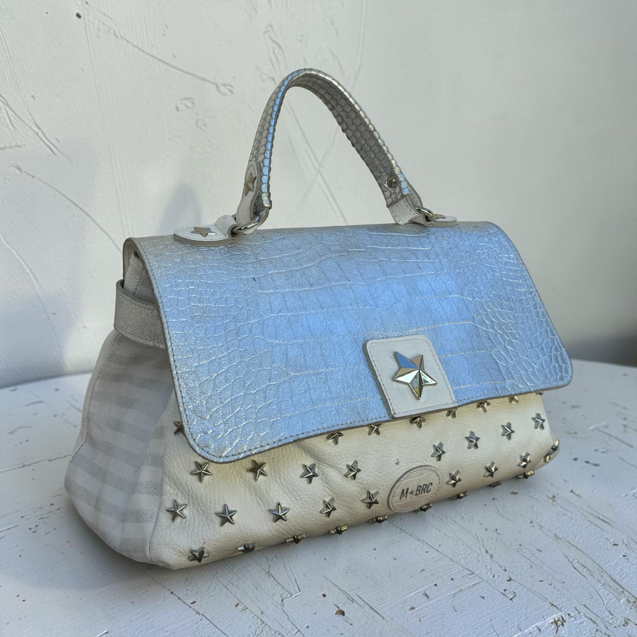 Sac M★BRC Cuir Argenté Étoiles Femme
