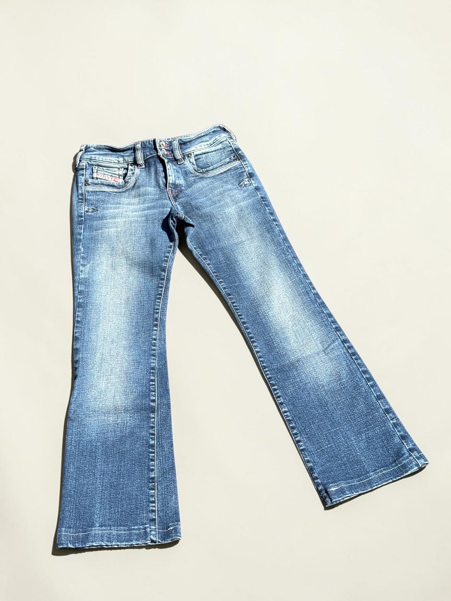 Jean Diesel Flare Bootcut Femme W27 Bleu Clair Vintage