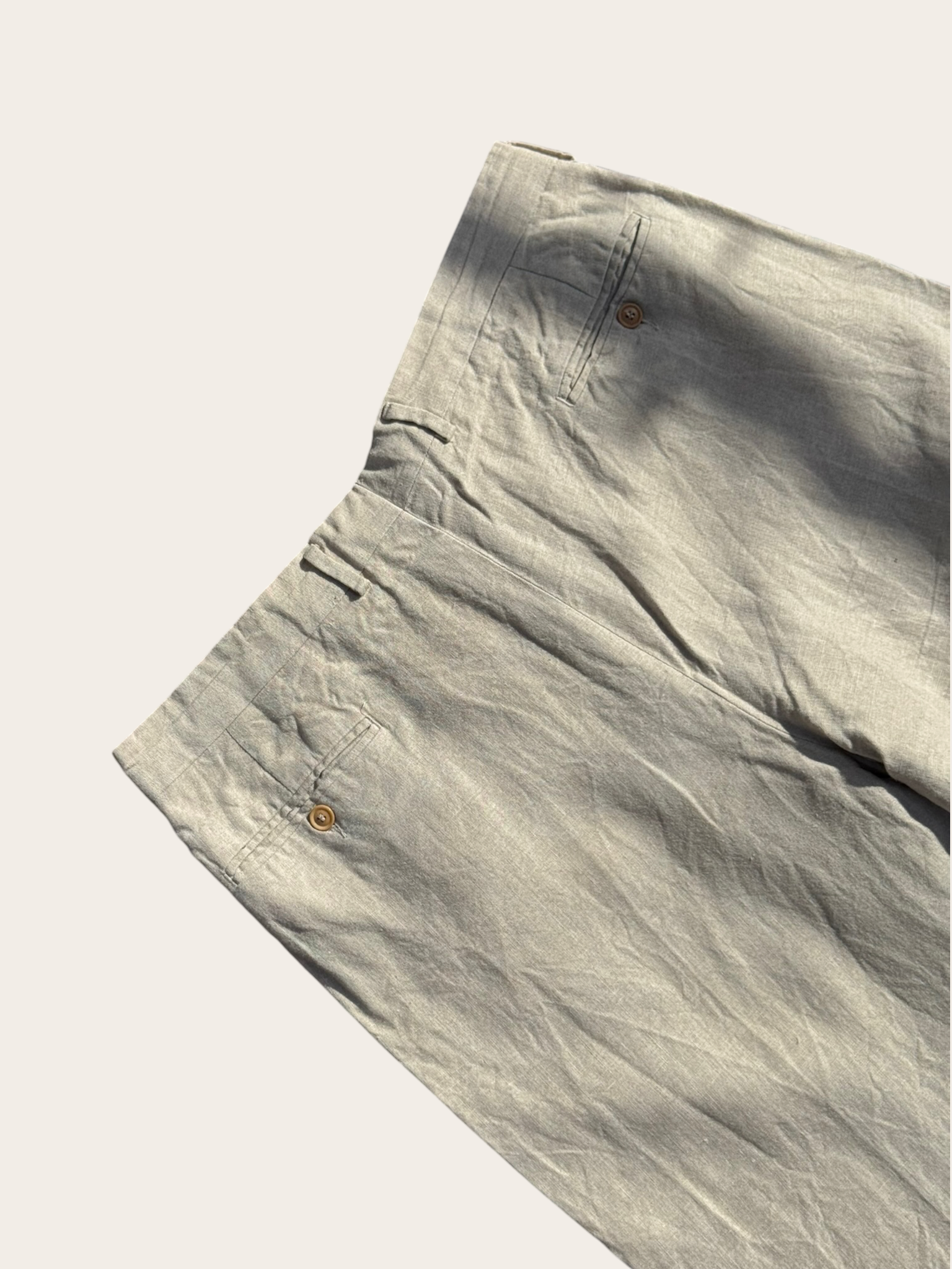Pantalon Kenzo en lin – Écru – 54/48 – Mixte — photo complémentaire 6