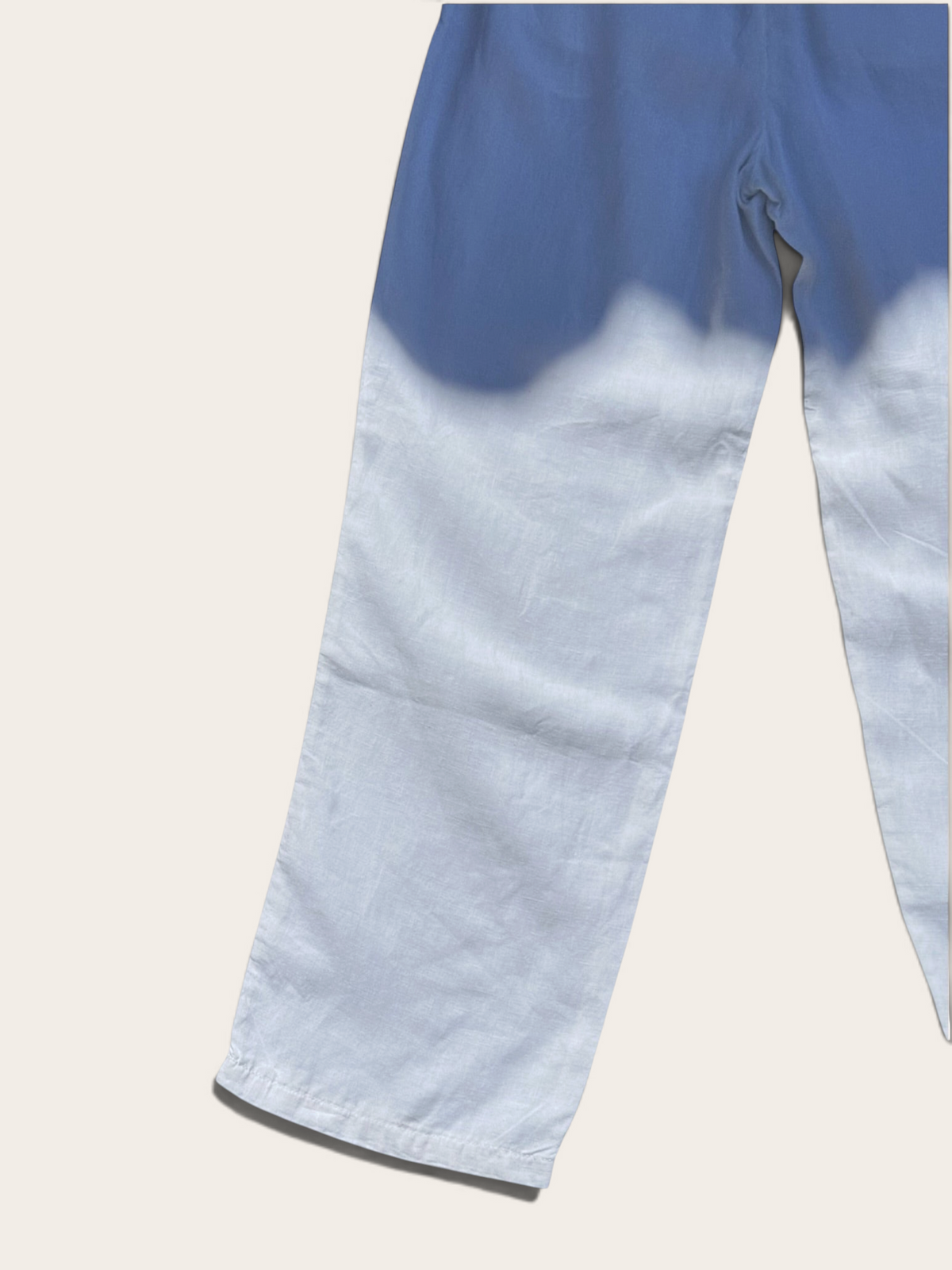 Pantalon – Blanc Bleu – S – Homme – Vintage