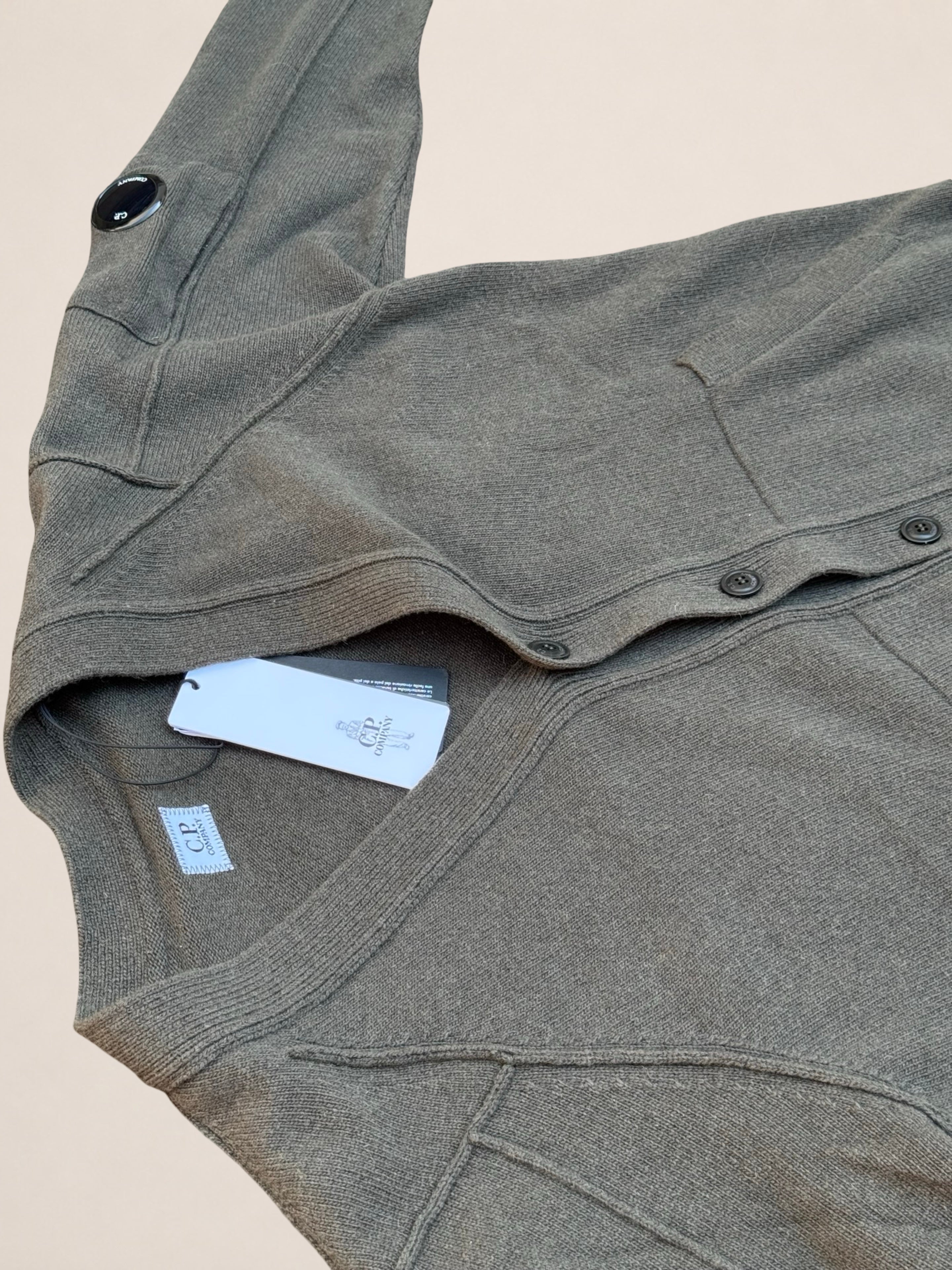 Cardigan C.P. Company en laine – Kaki – T.46 – Mixte — photo complémentaire 3