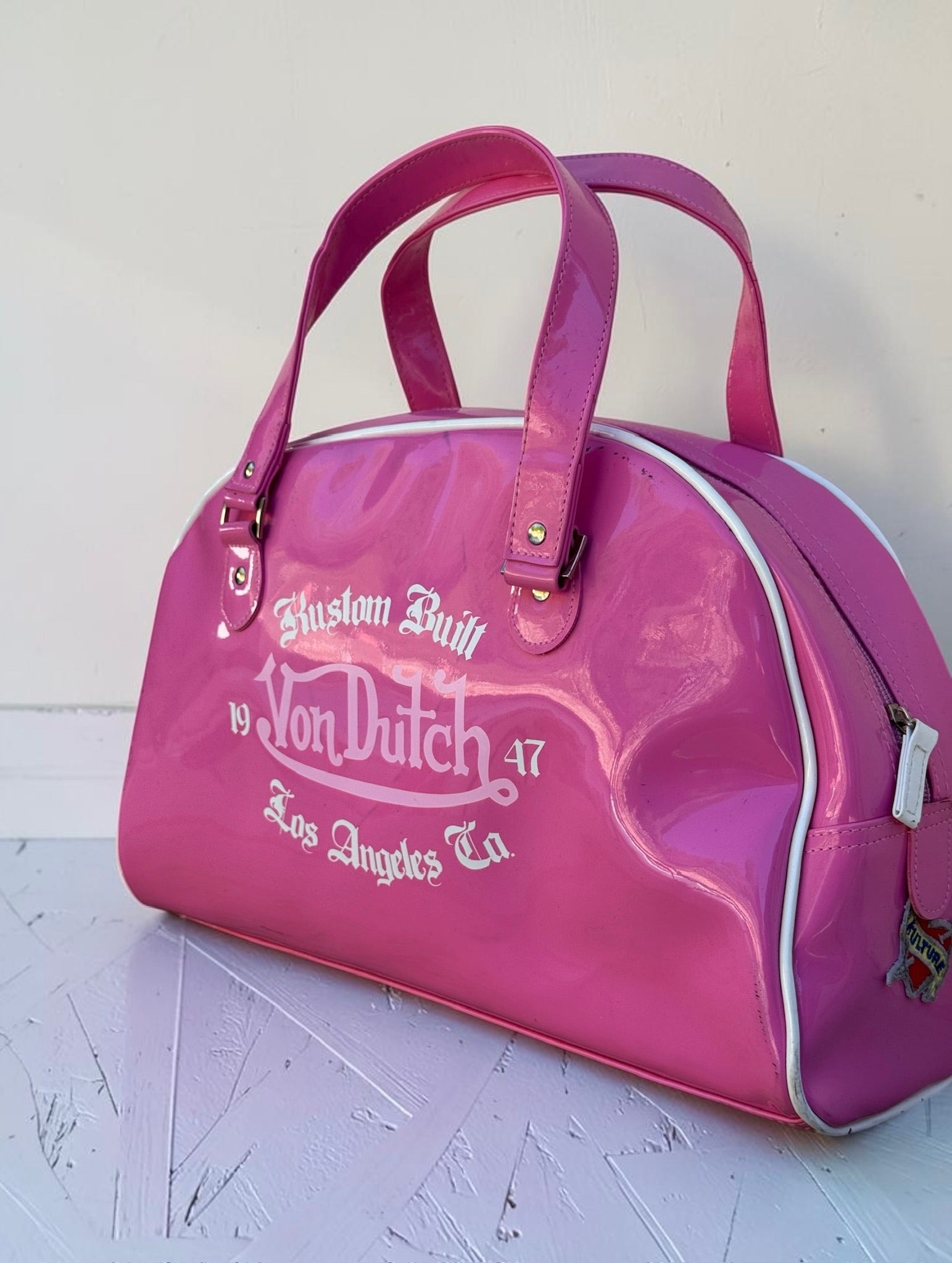 Sac Bowling Von Dutch Patchwork Rose Vintage Y2K Femme