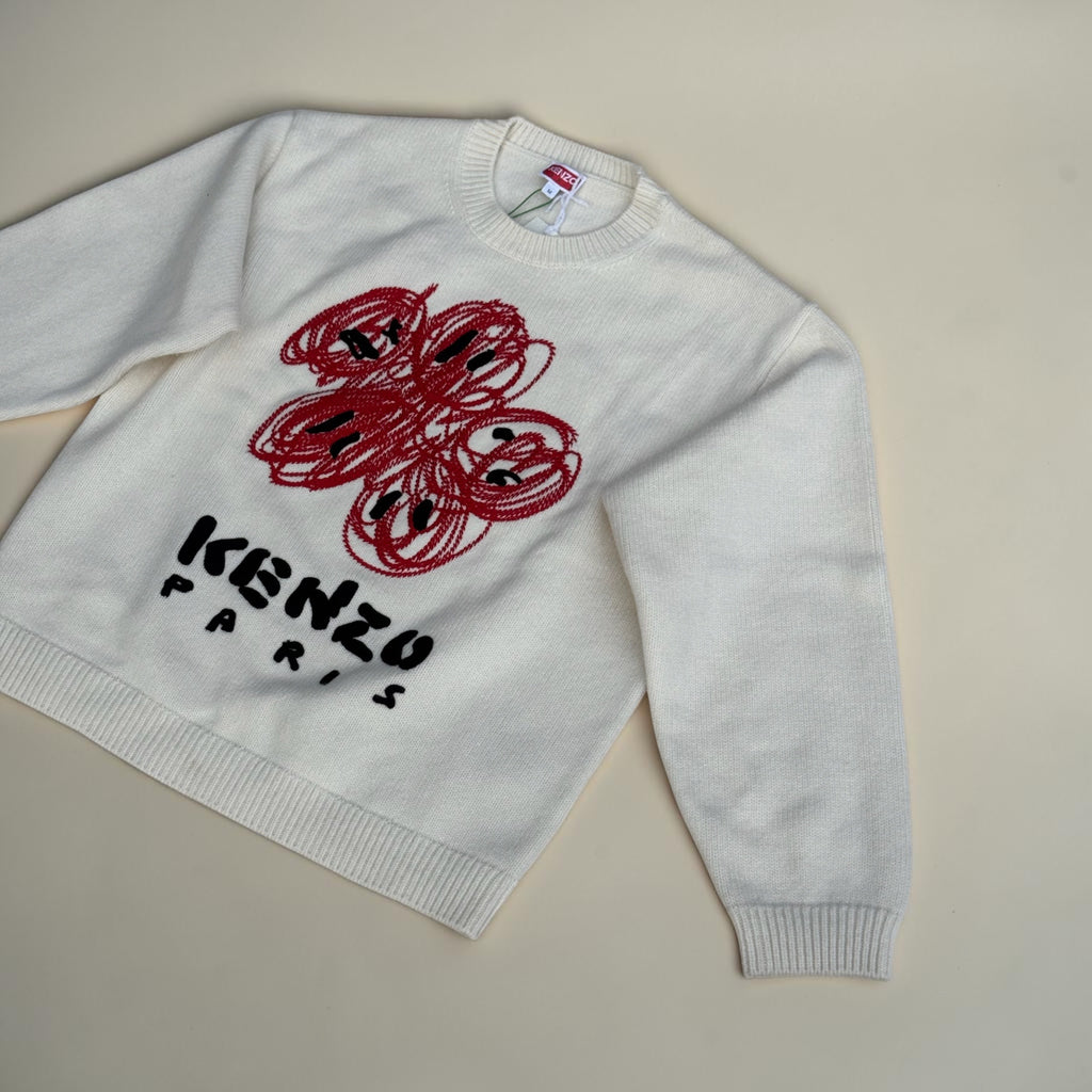 Pull Kenzo Paris Drawn Varsity – Blanc – M – Mixte — vue principale
