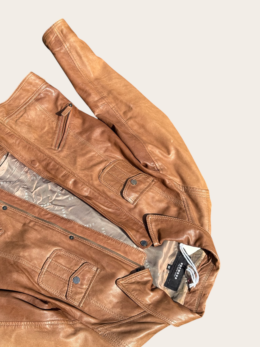 Veste en cuir Oakwood – Marron – M – Femme — photo complémentaire 3