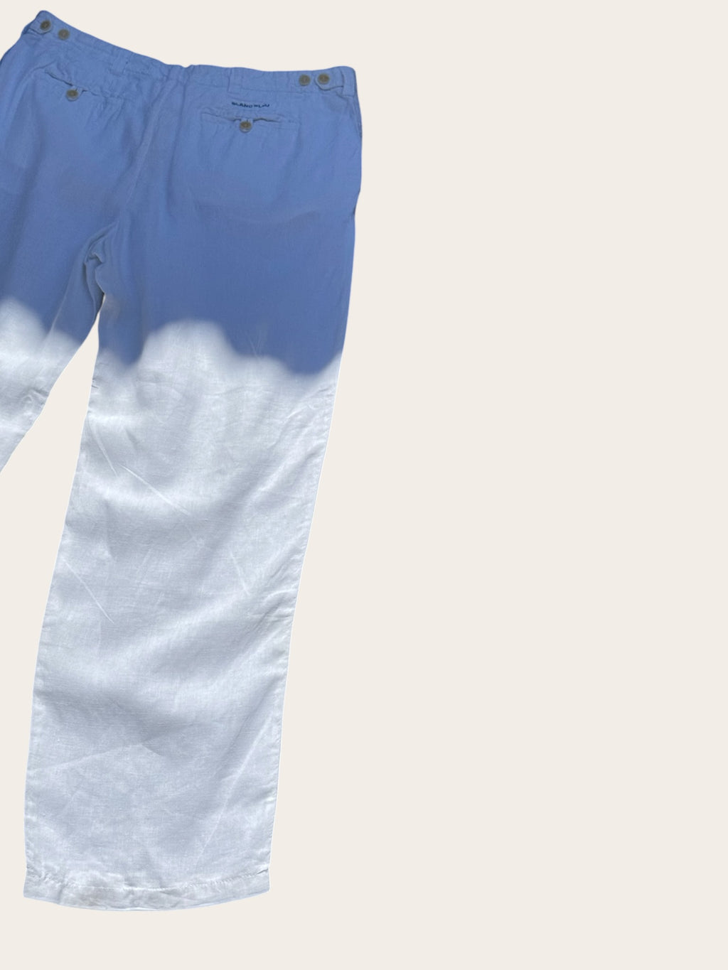 Pantalon Blanc Bleu – Blanc – T.46 – Homme – Vintage — photo complémentaire 4