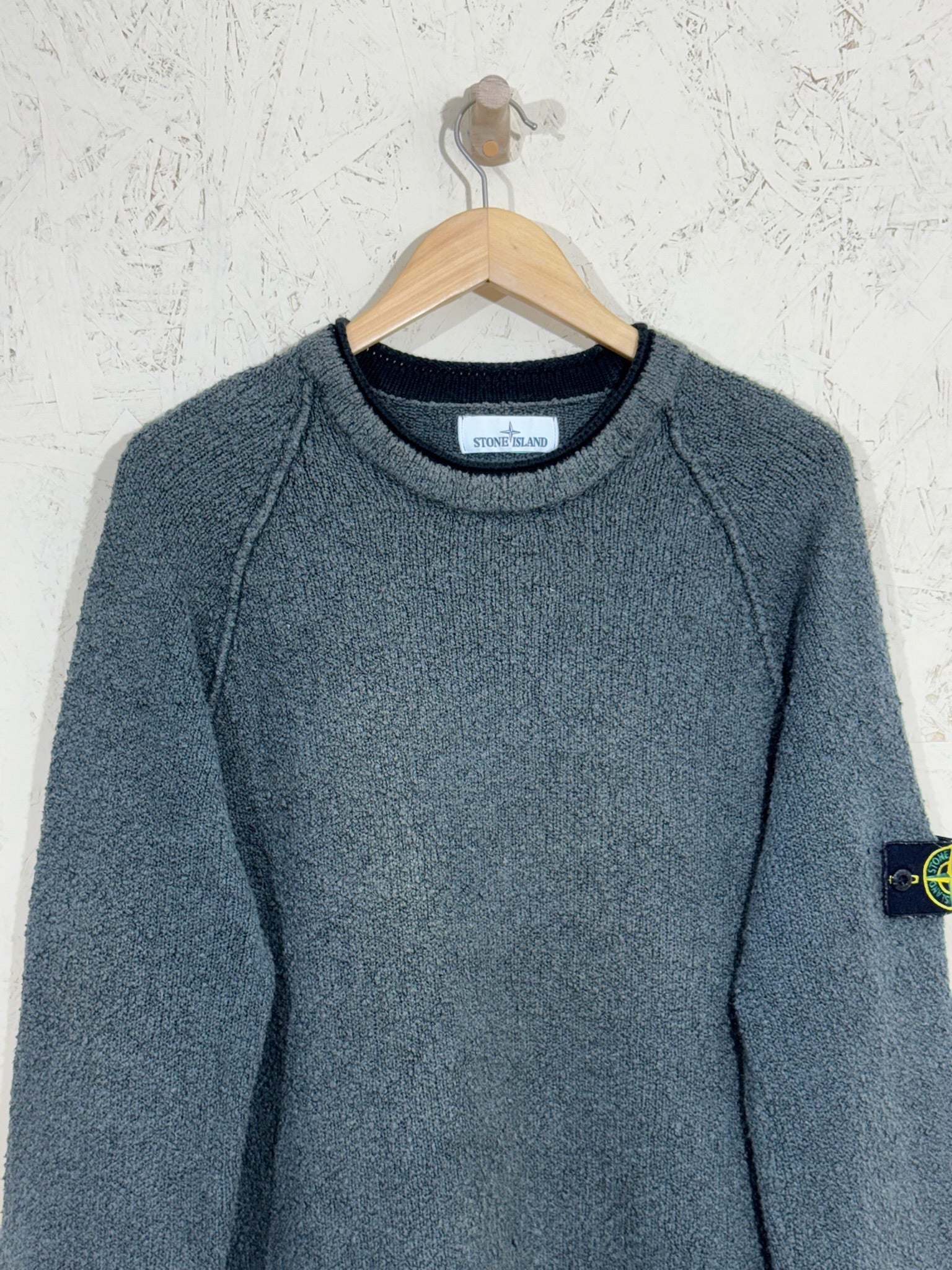pull Stone Island Gris Crewneck Badge Compass - L - Mixte