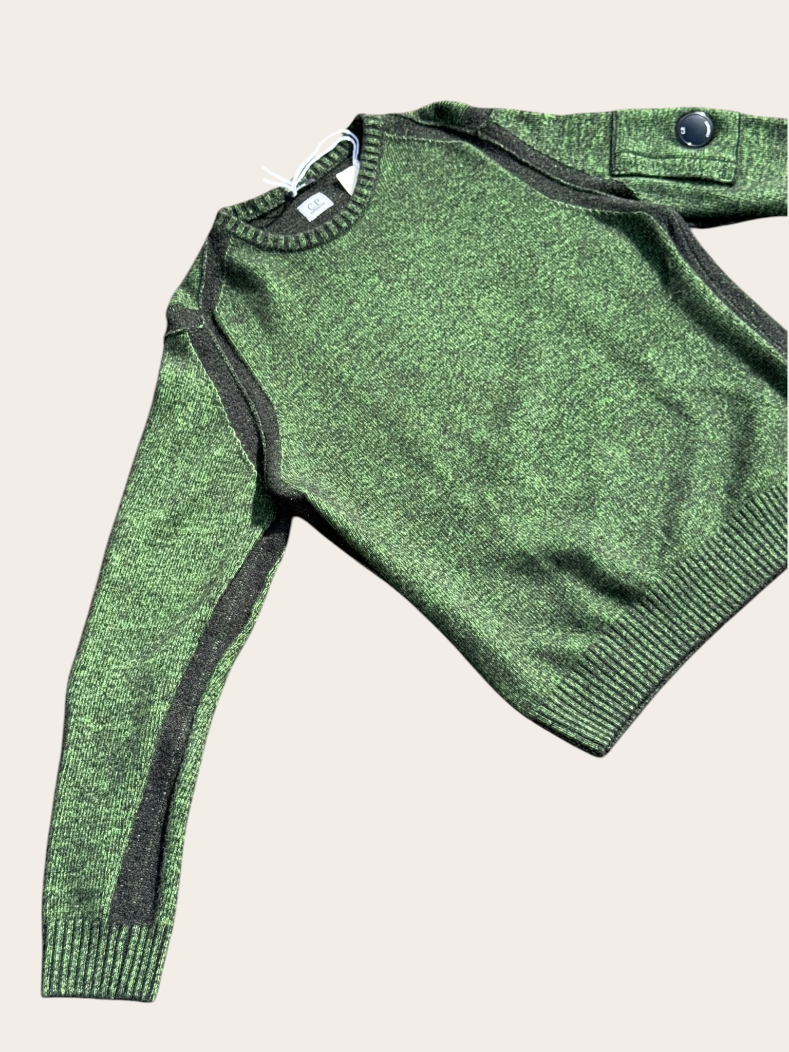Pull C.P. Company Fleece Knit – Vert et noir – T.48 – Mixte — vue principale
