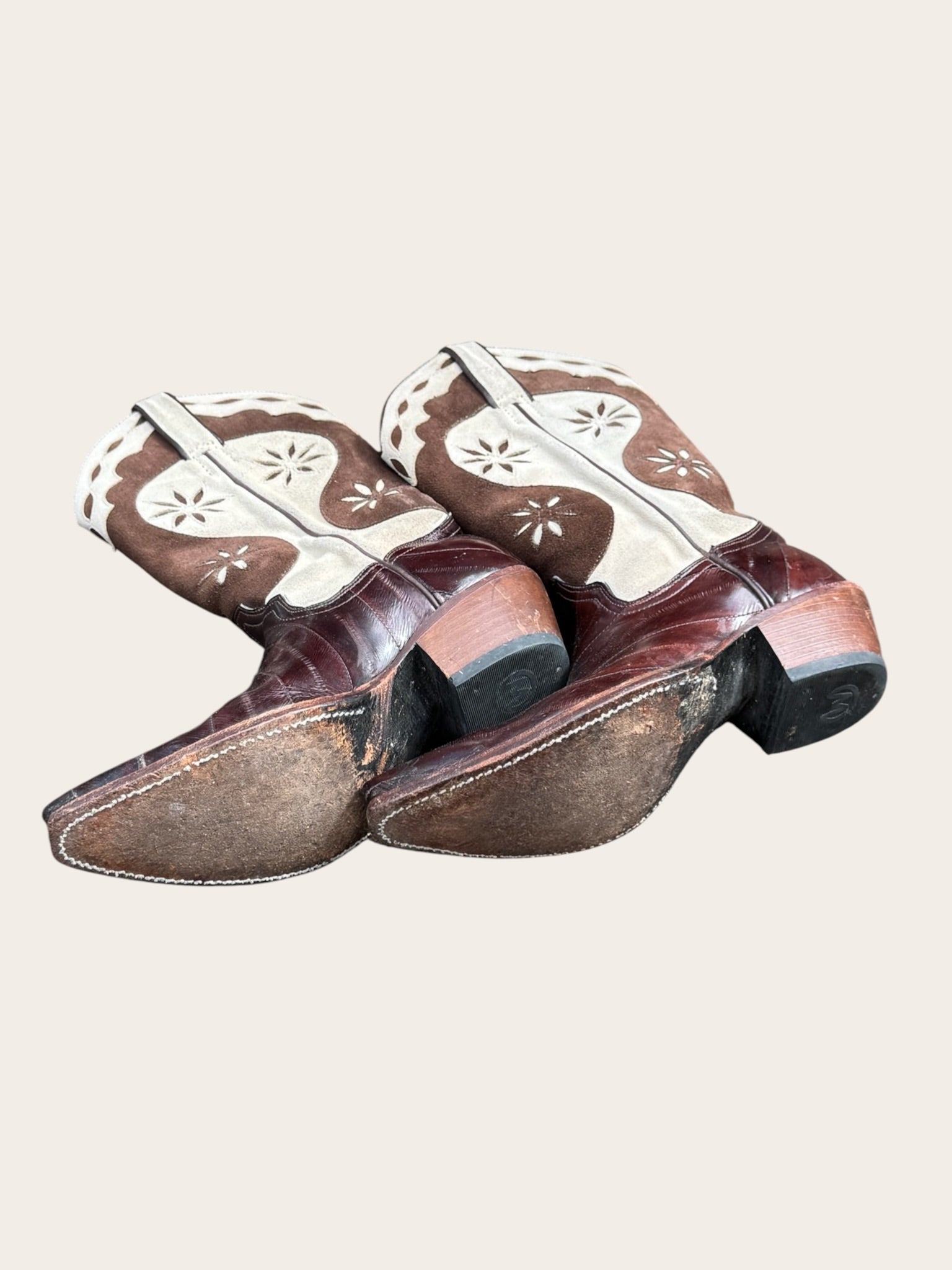 Santiags Tony Mora Marron Beige Femme Taille 38
