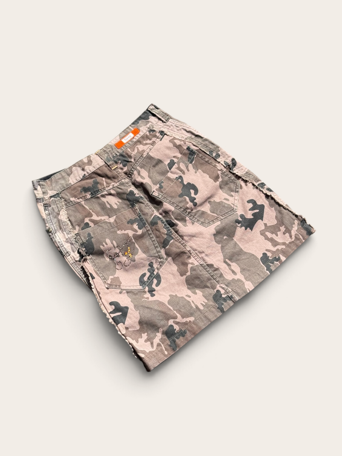 Complices Camouflage Cargo Skirt – Pink and Grey – Size 36 – Women's