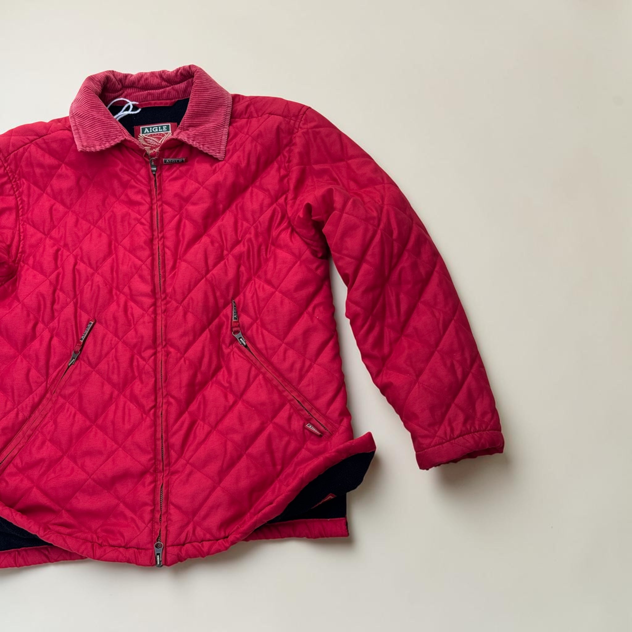 VESTE AIGLE MATELASSÉE ROUGE – S – VINTAGE – mixte