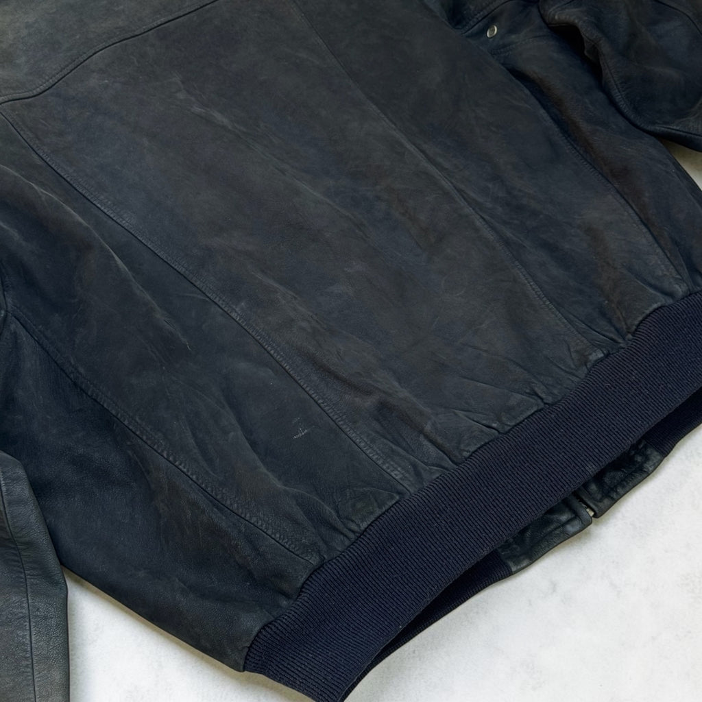 Veste en cuir Timberland Bomber – Noir – XL – Mixte – Vintage — photo complémentaire 4