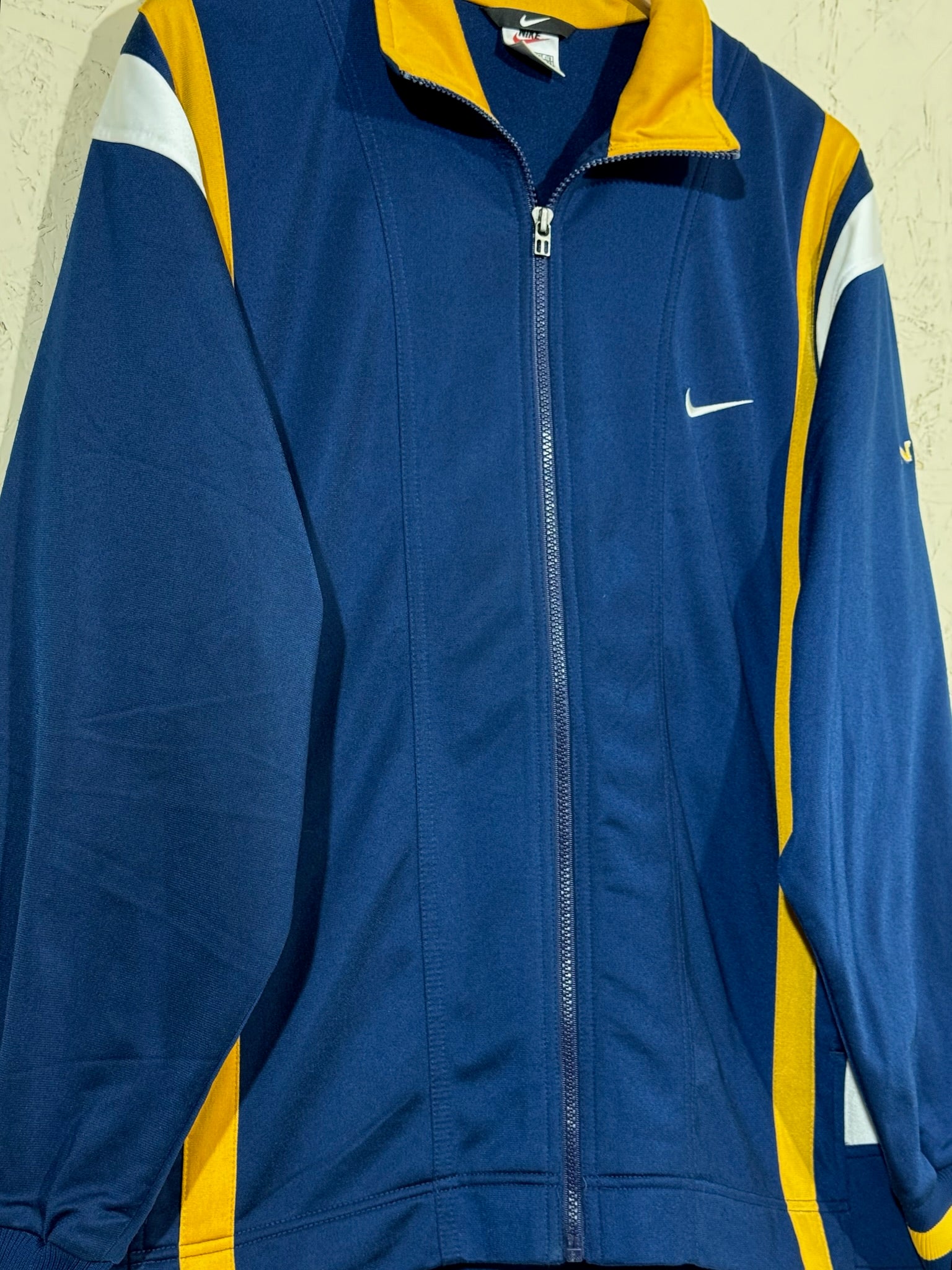 Veste Nike zip bleu/jaune – M – Vintage – Mixte