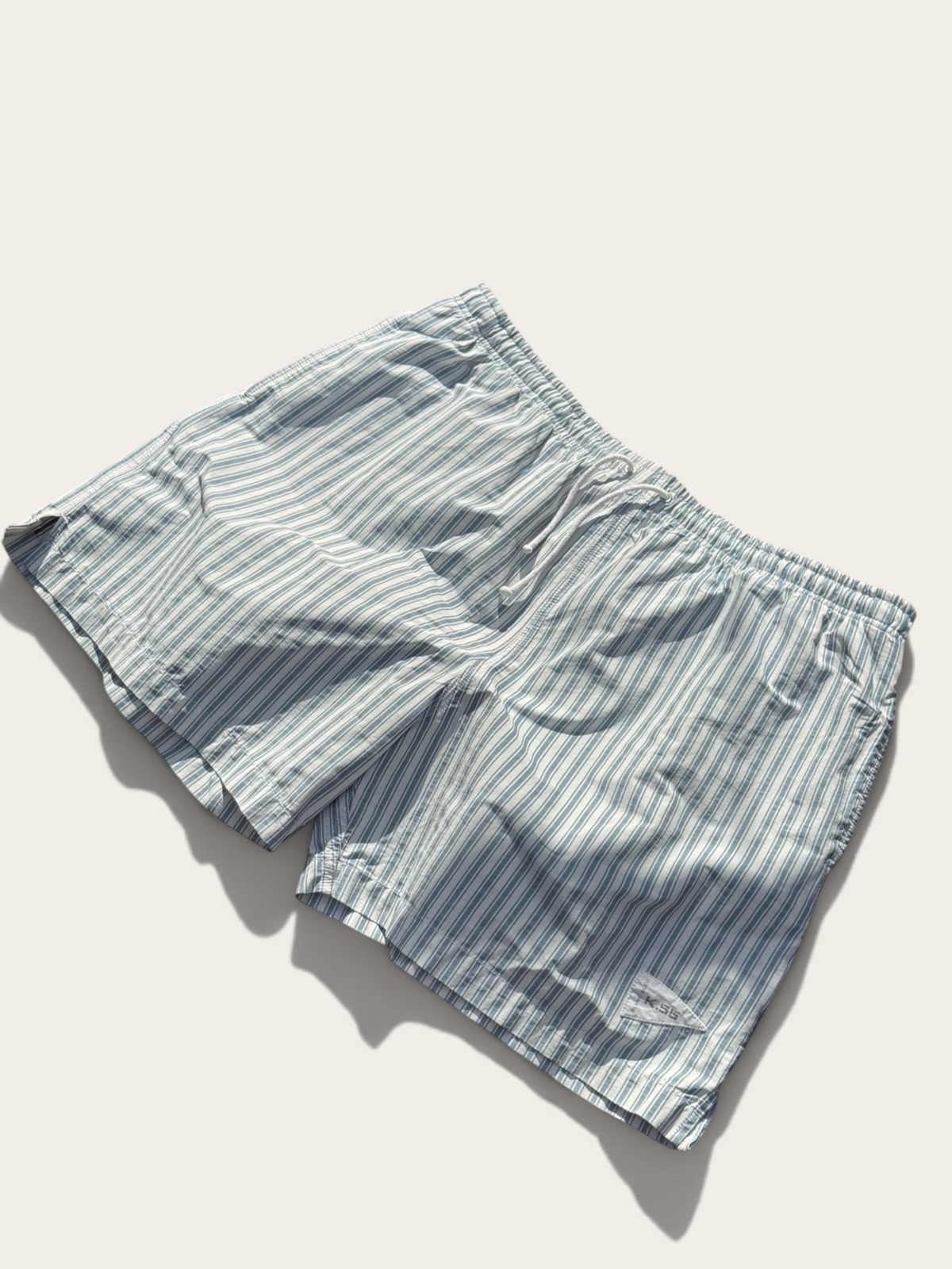 Blanc Bleu Striped Swim Shorts – Light Blue and White – XXL – Unisex