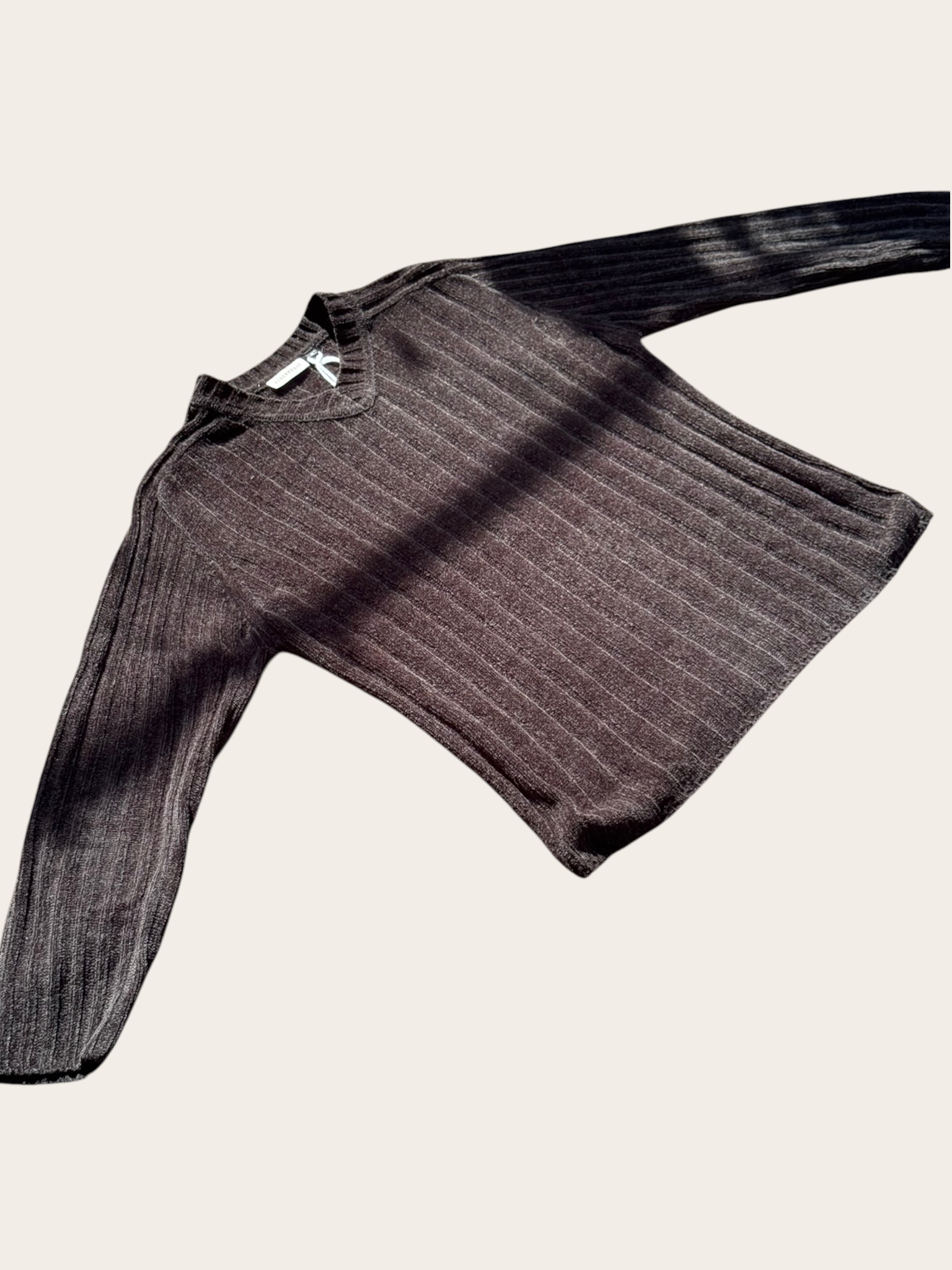 Pull Clockhouse en maille chenille – Noir – S – Mixte – Vintage — photo complémentaire 2