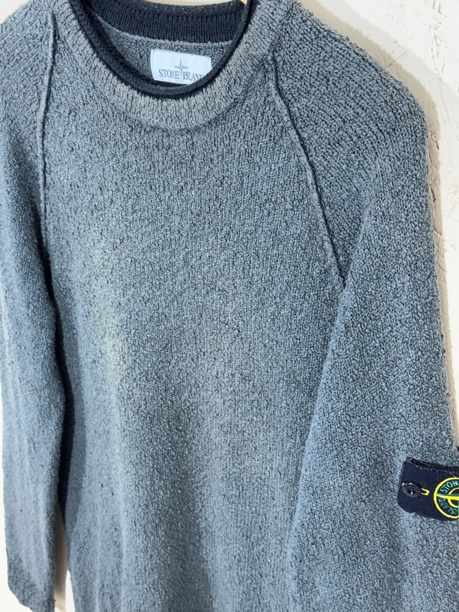 pull Stone Island Gris Crewneck Badge Compass - L - Mixte