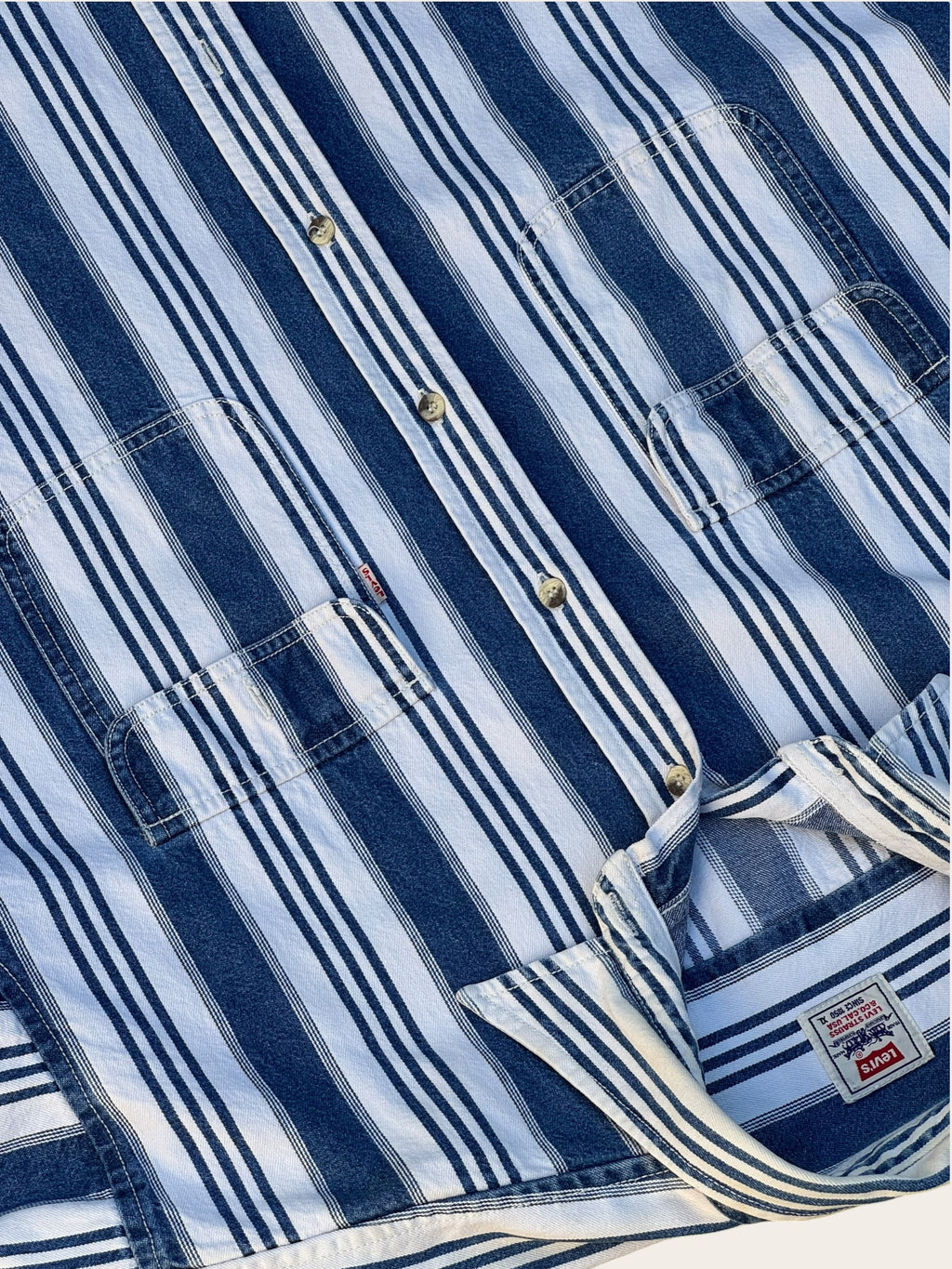 Veste Levi’s rayée – Bleu et blanc – XL – Mixte — photo complémentaire 4