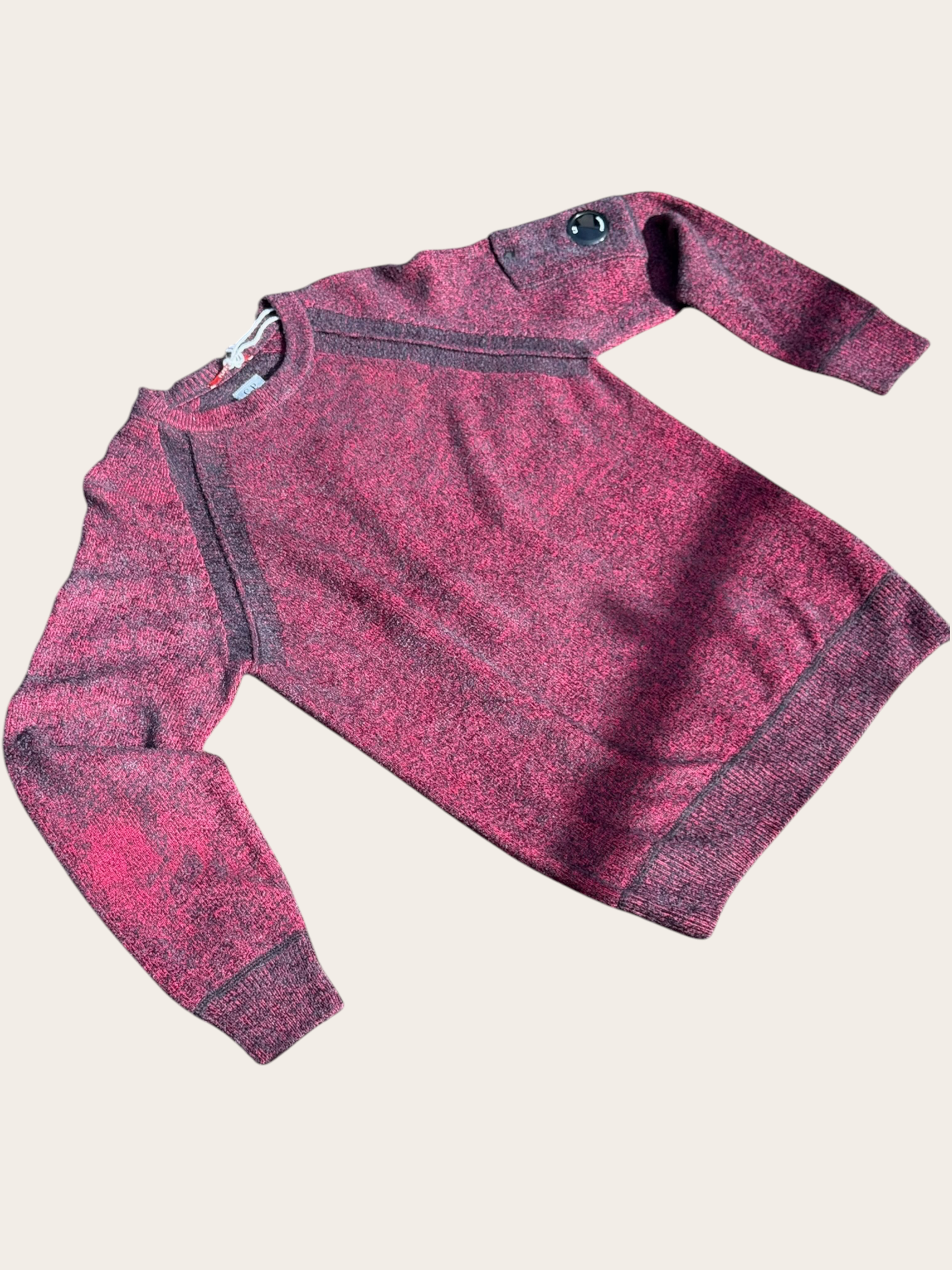 Pull C.P. Company Fleece Knit – Bordeaux et gris foncé – T.48 – Mixte — vue principale