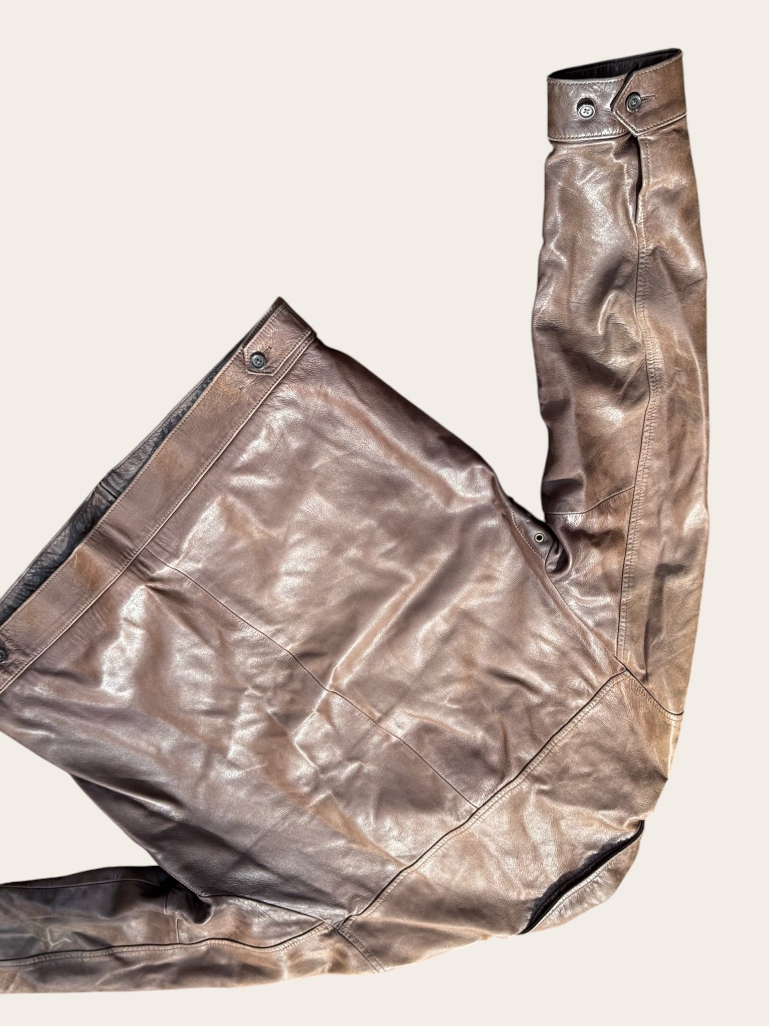 Veste Cuir Ralph Lauren Marron Taille L Homme