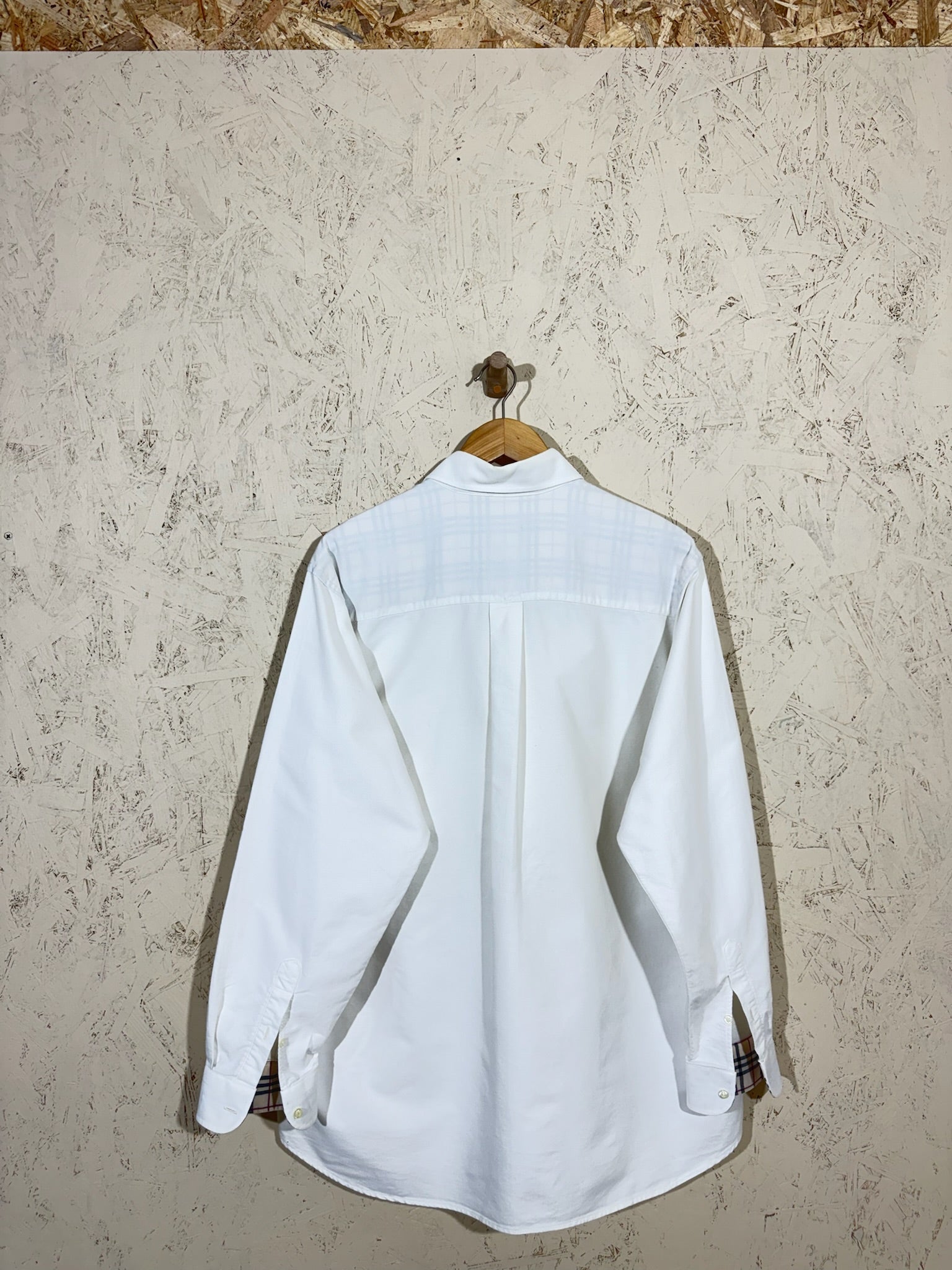 Burberry London Chemise Blanche Homme L Nova Check Coton