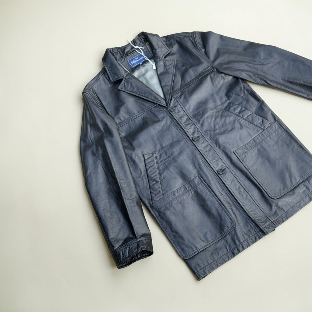 Manteau en cuir Façonnable mi-long – Noir – M – Mixte – Vintage — vue principale