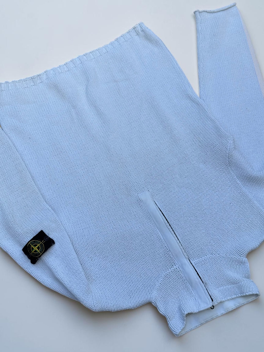 Pull zippé Stone Island – Blanc – L – Mixte — photo complémentaire 3