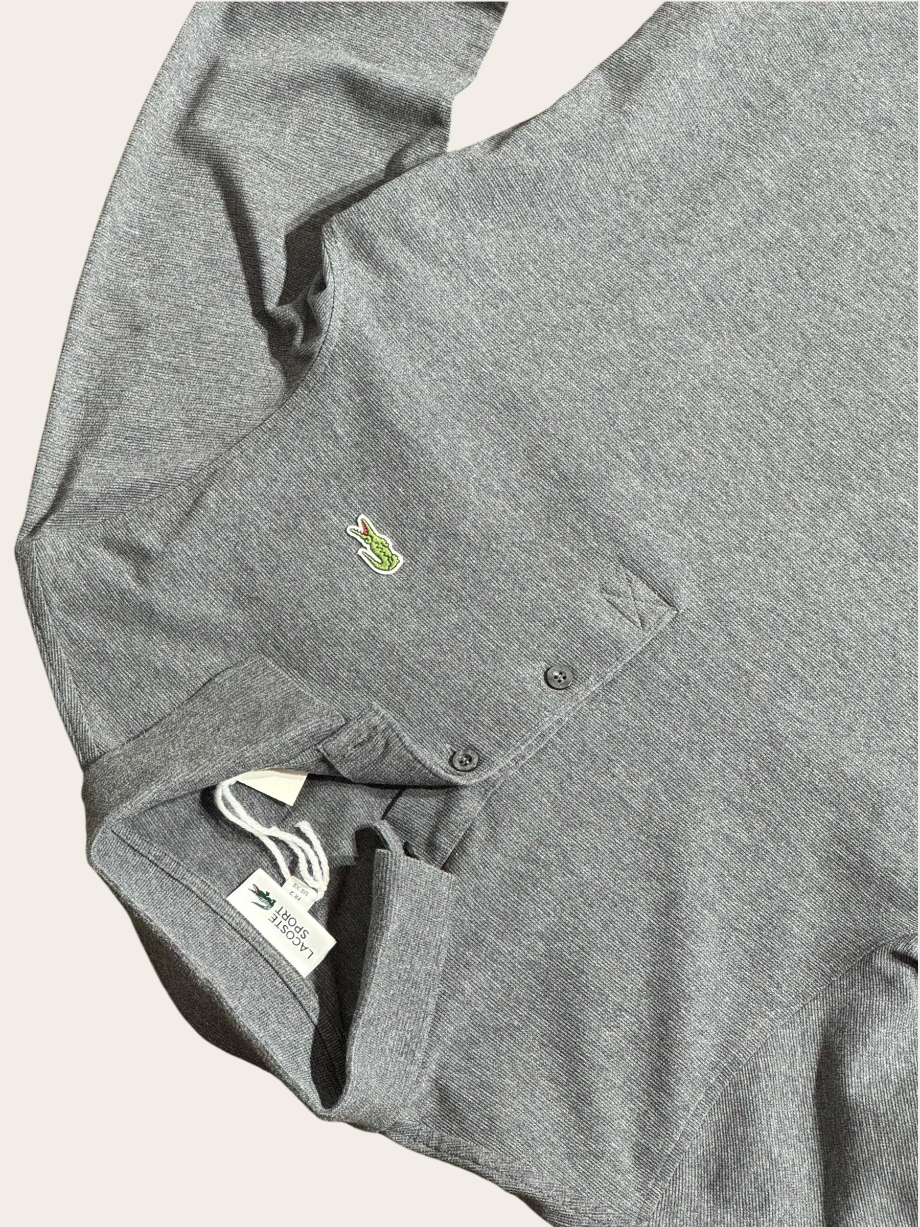 Polo Lacoste Sport à manches longues – Gris anthracite – XS – Mixte — photo complémentaire 3