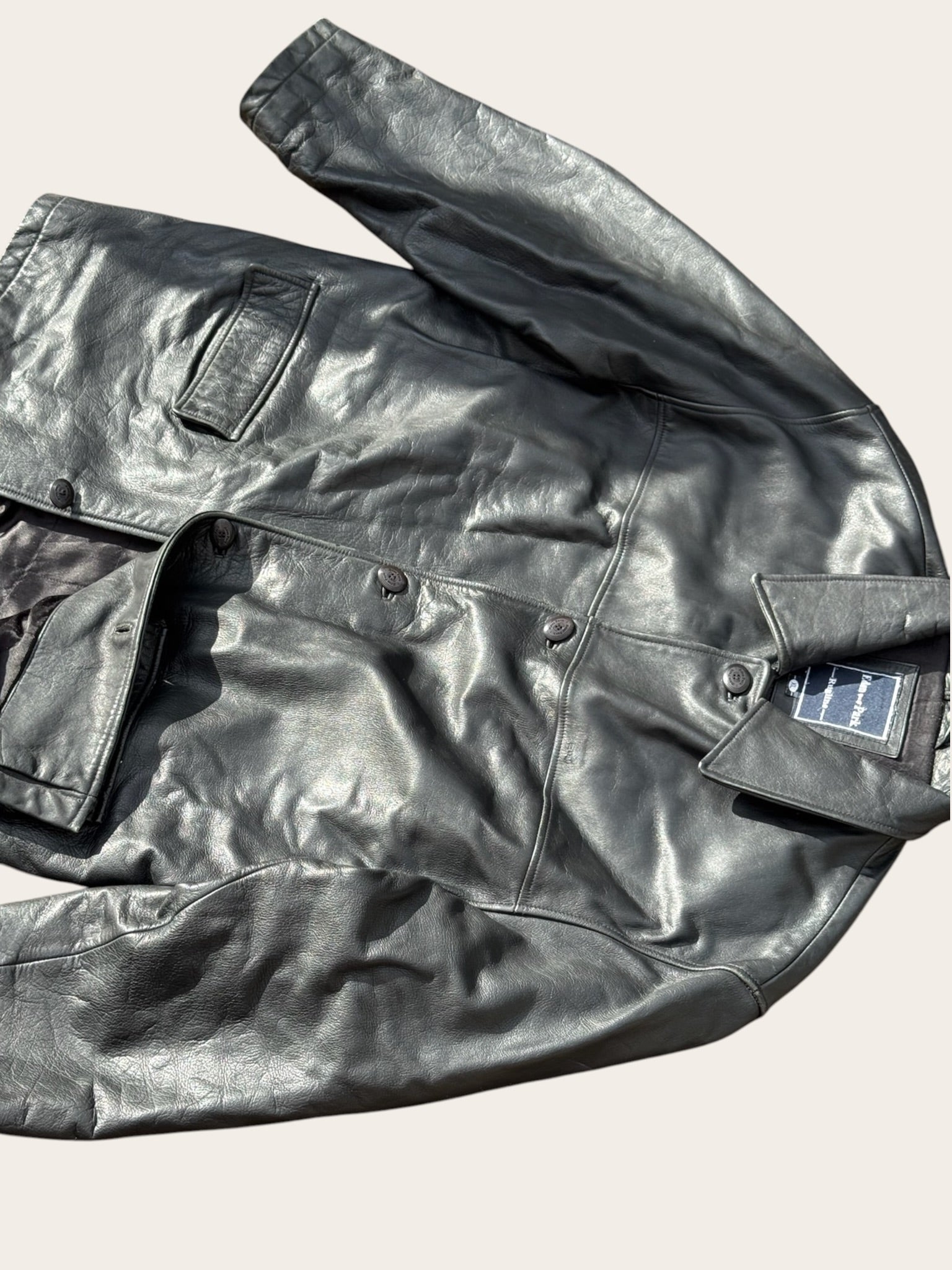 Veste Cuir Eden Park Noire XL Homme