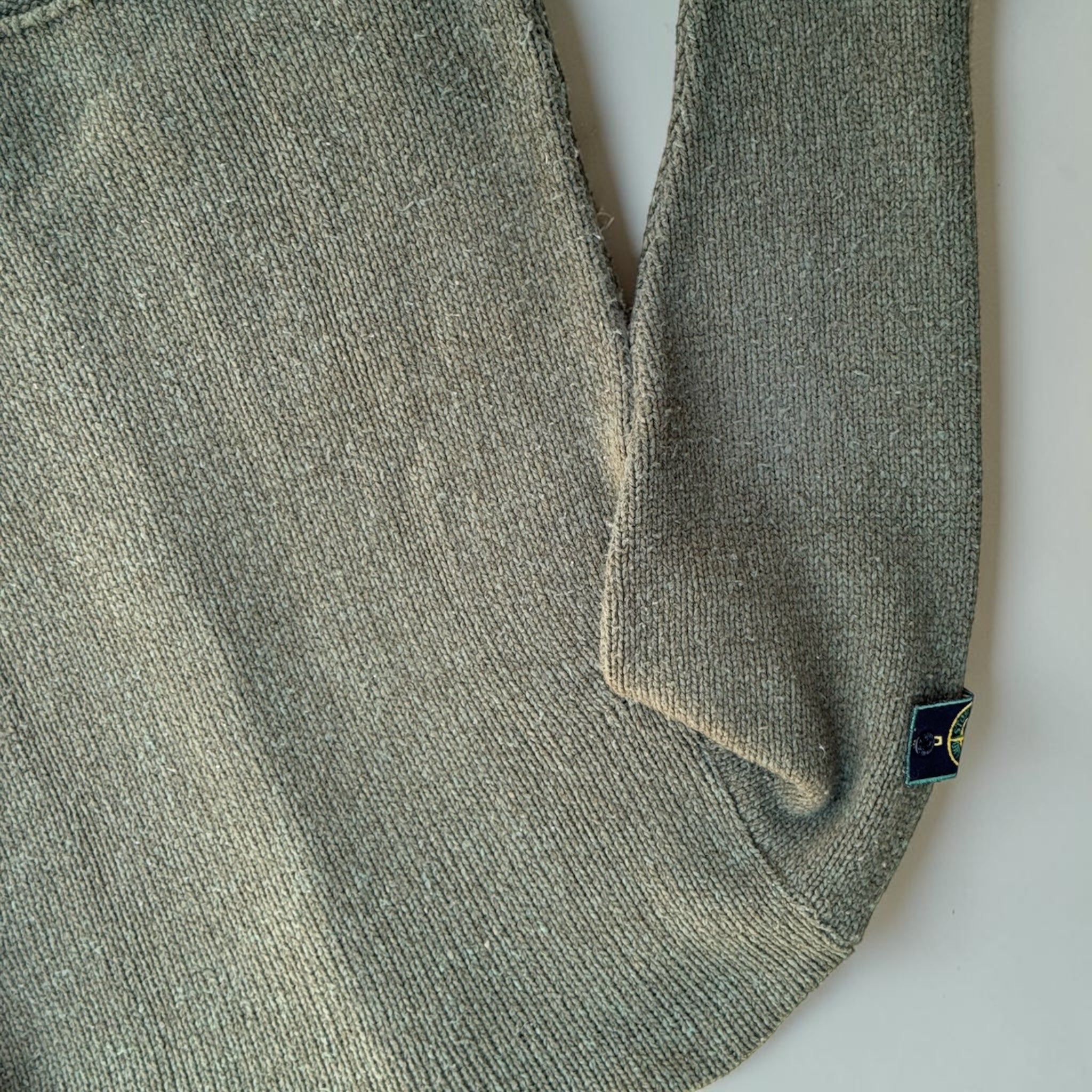 CARDIGAN STONE ISLAND VERT KAKI – L – VINTAGE – mixte