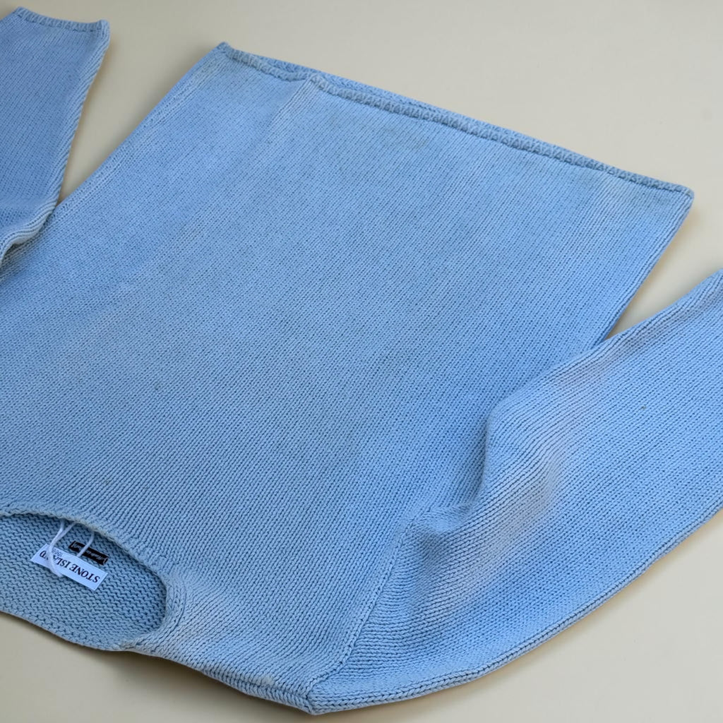 Pull Stone Island à badge – Bleu ciel – XL – Mixte – Vintage — photo complémentaire 4
