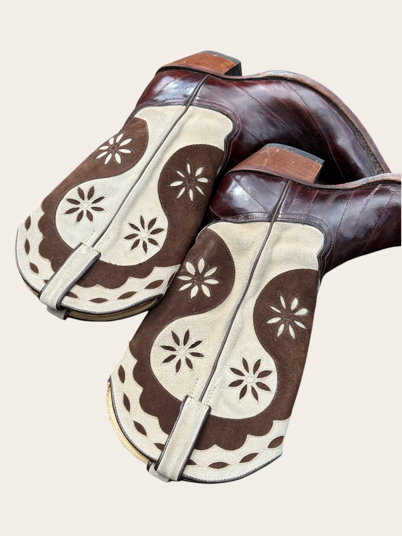Santiags Tony Mora Marron Beige Femme Taille 38
