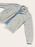 Blouson Lacoste Vintage Homme XL Beige Crème Bleu Ciel
