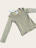 Guess Long-Sleeve T-Shirt – Khaki – S – Women's – Y2K