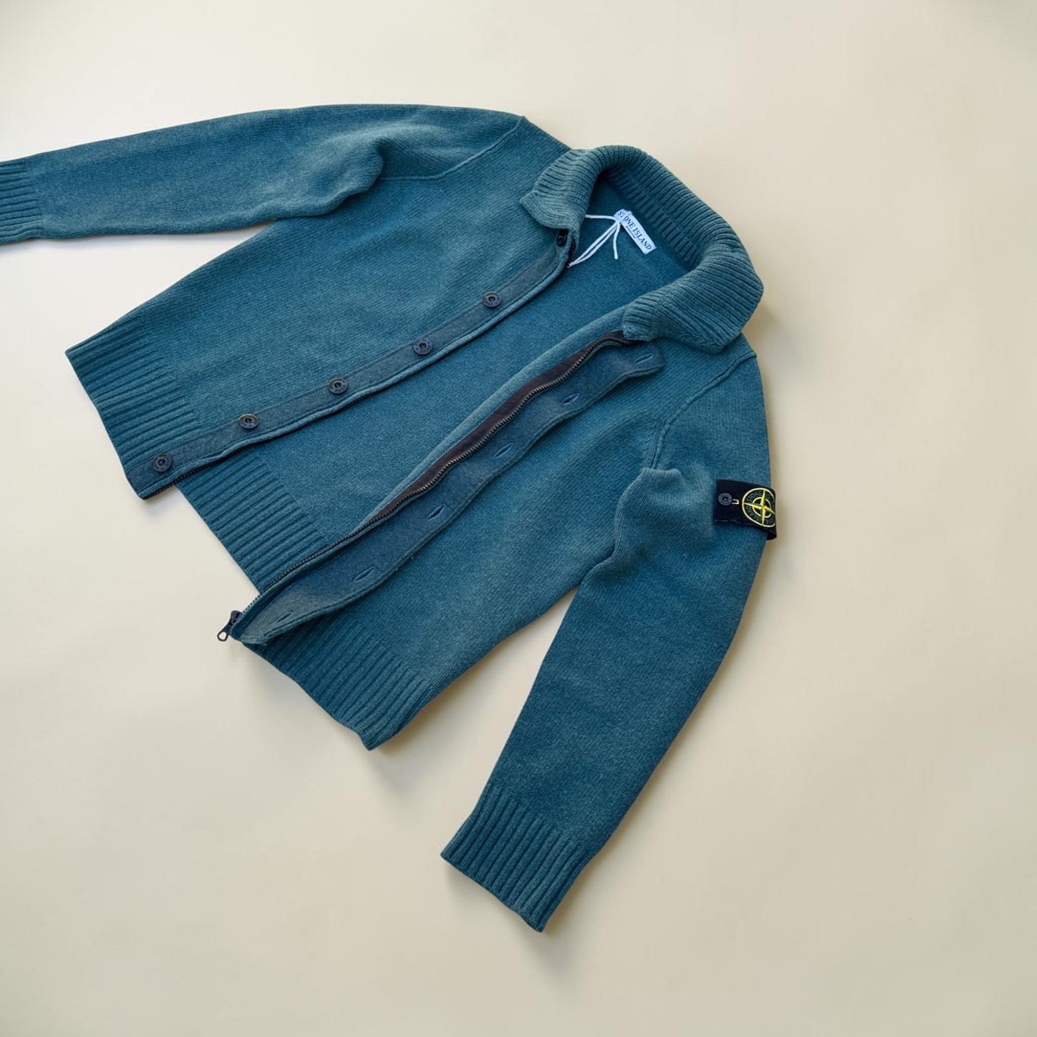 Cardigan Stone Island Bleu Pétrole - S - VINTAGE - Mixte