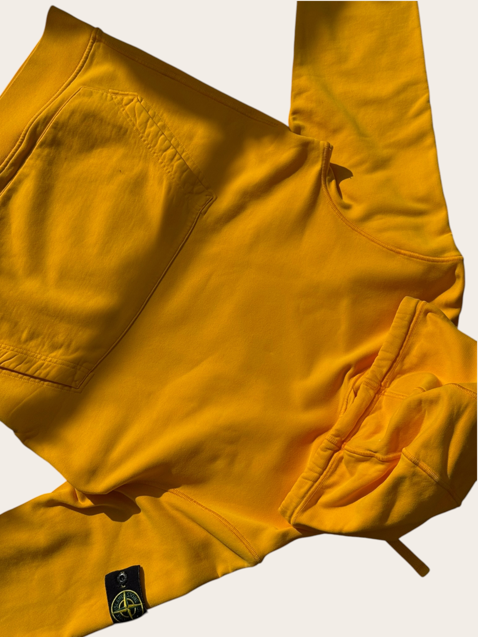 Sweat à capuche Stone Island à badge – Jaune – L – Mixte — photo complémentaire 3