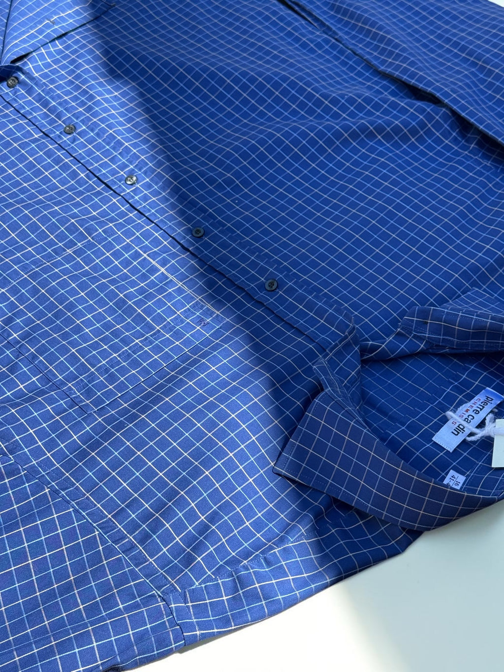 Pierre Cardin checked shirt blue size 16/41-4 men's – view 3