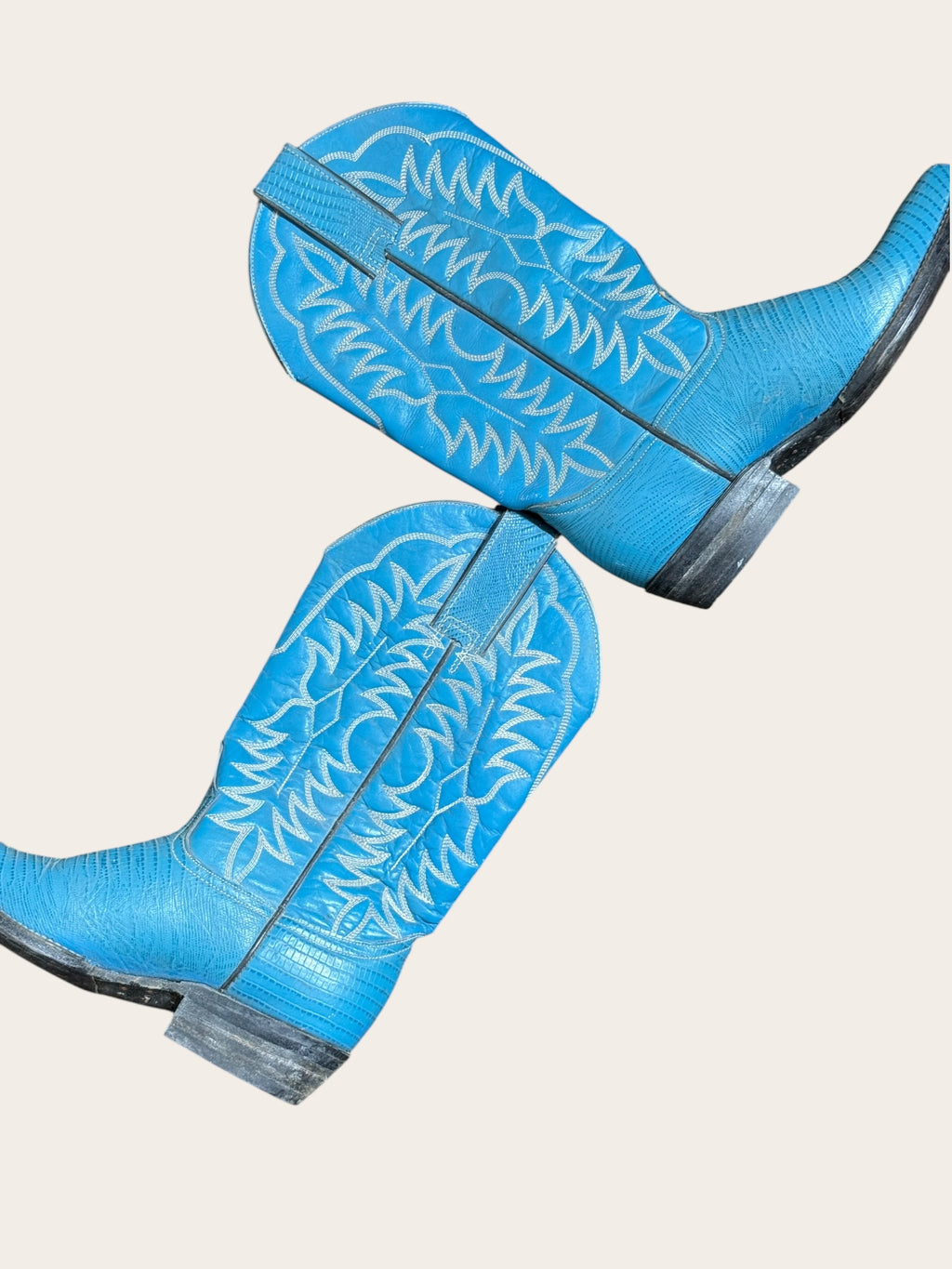 Bottes santiags – Turquoise et blanc – T.34/35 – Mixte — photo complémentaire 3