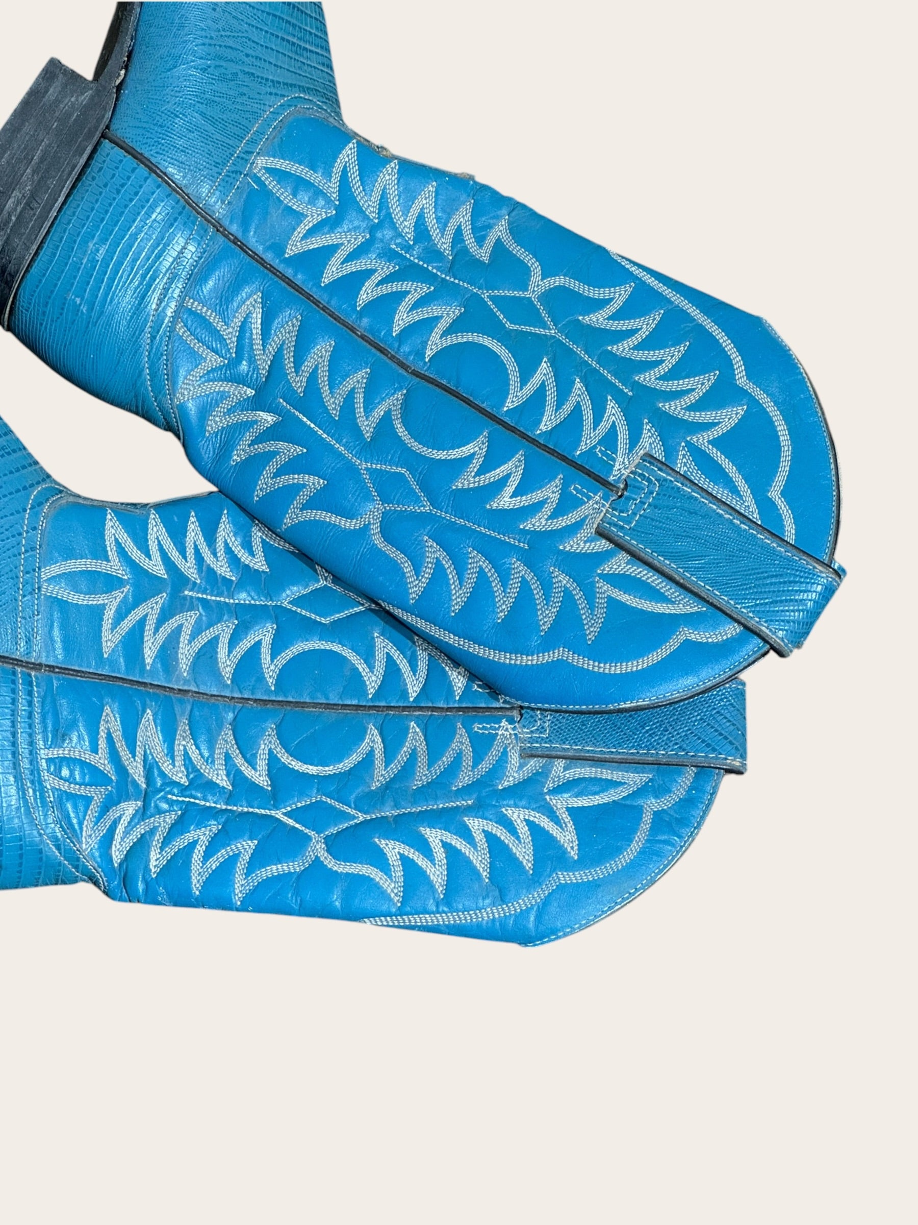 Bottes santiags – Turquoise et blanc – T.34/35 – Mixte — photo complémentaire 2