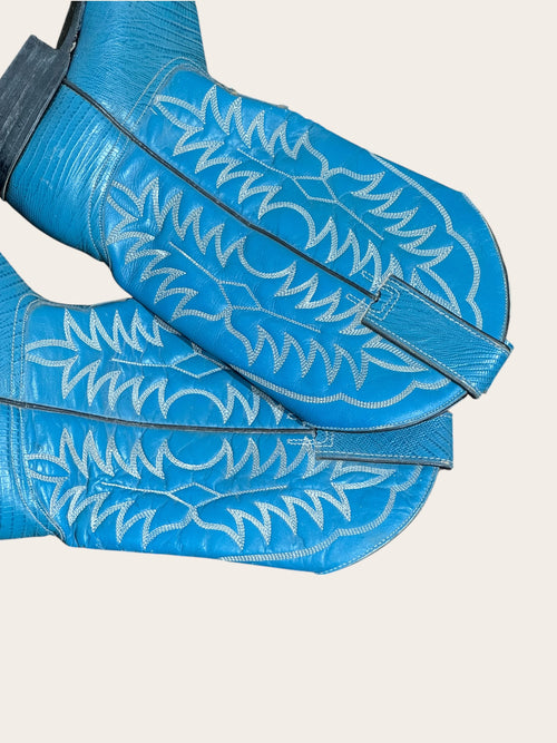 Bottes santiags – Turquoise et blanc – T.34/35 – Mixte — photo complémentaire 2