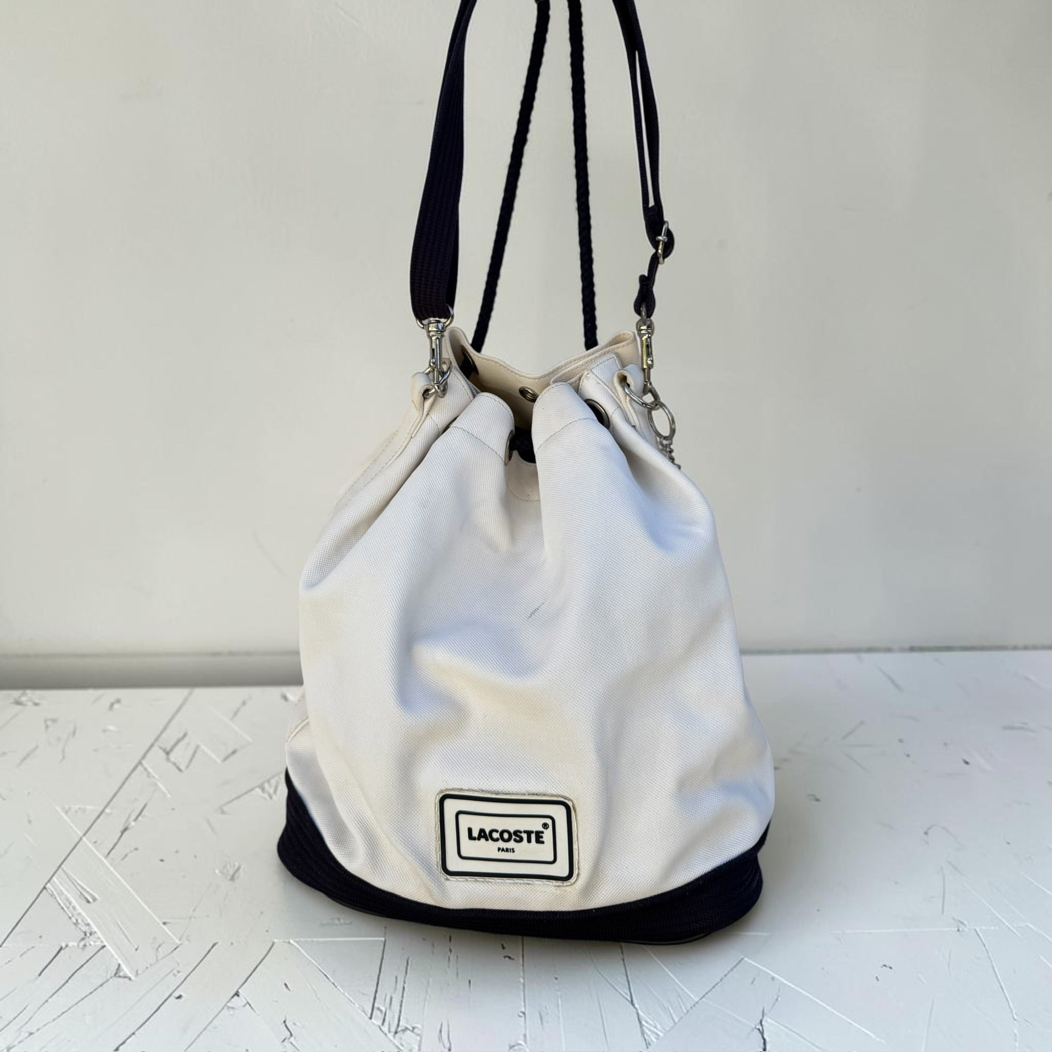 Sac Seau Lacoste Canvas Écru Vintage Mixte