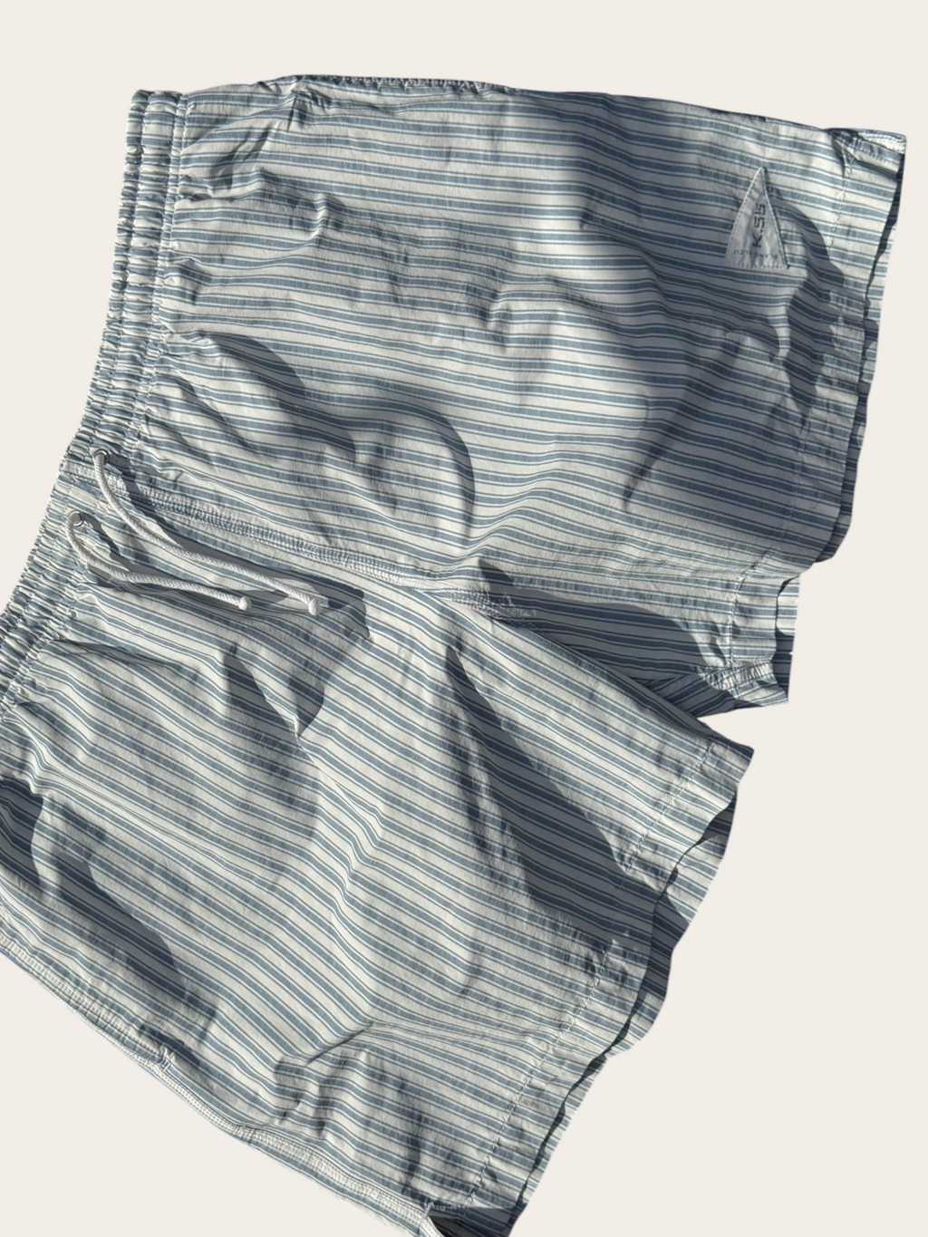 Short de bain Blanc Bleu rayé – Bleu ciel et blanc – XXL – Mixte — photo complémentaire 2